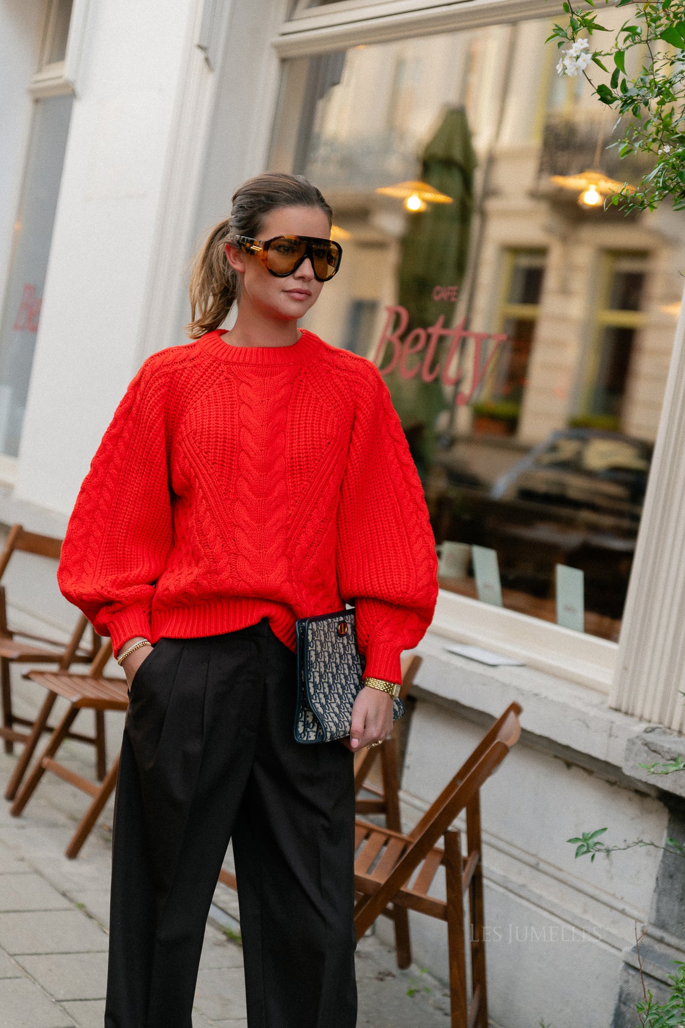 YASNansa LS knit pullover fiery red