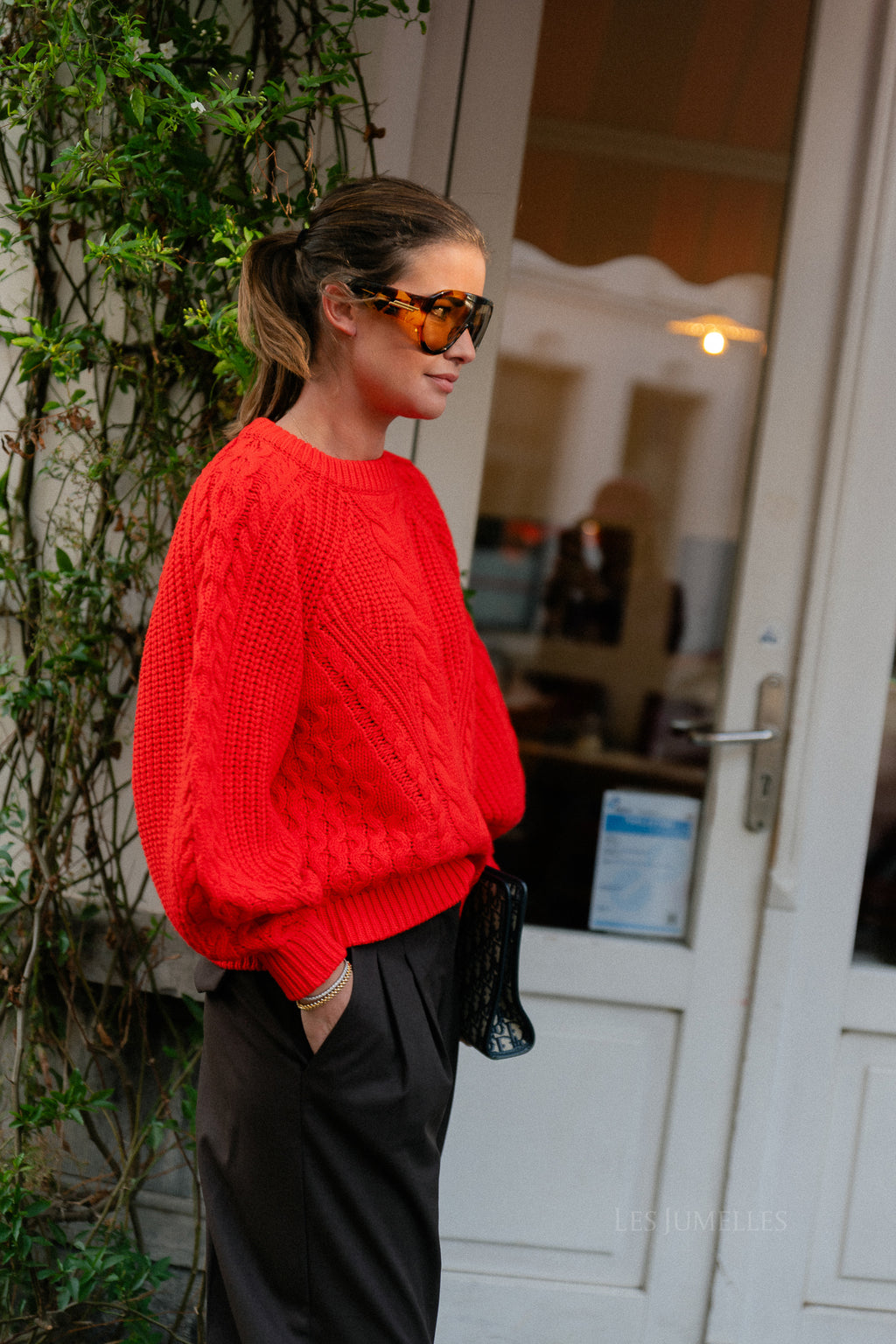 YASNansa LS knit pullover fiery red