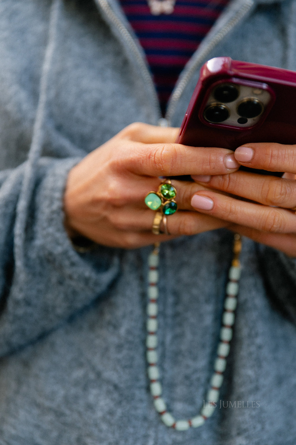Three stone ring green