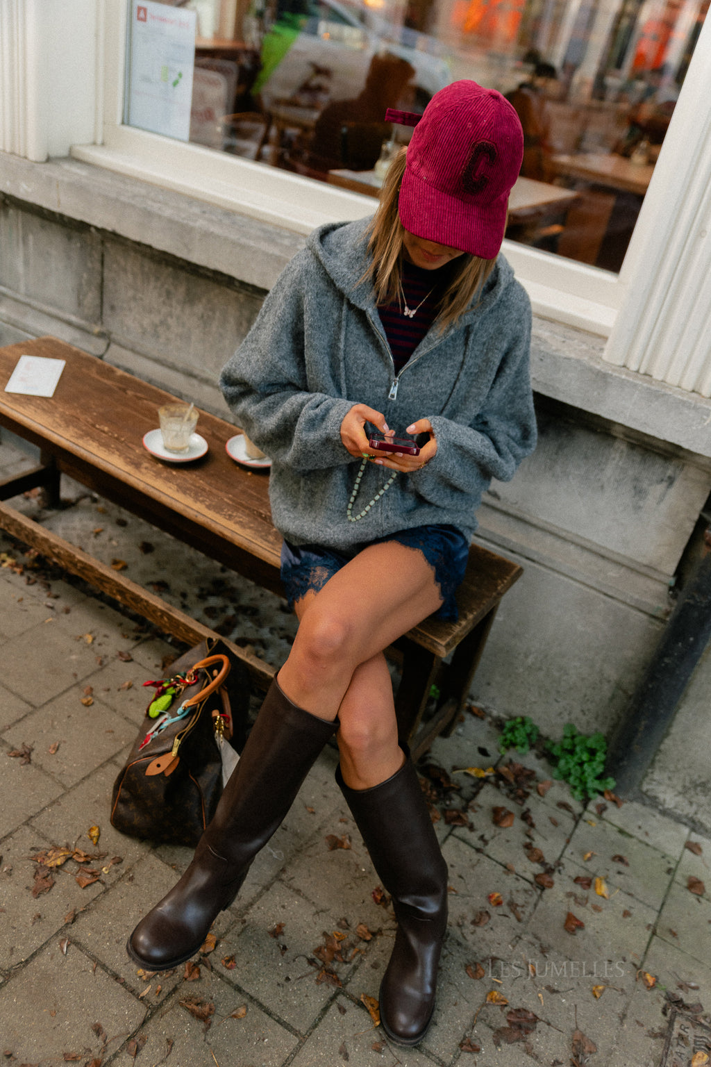 Isela cardigan dark grey melange