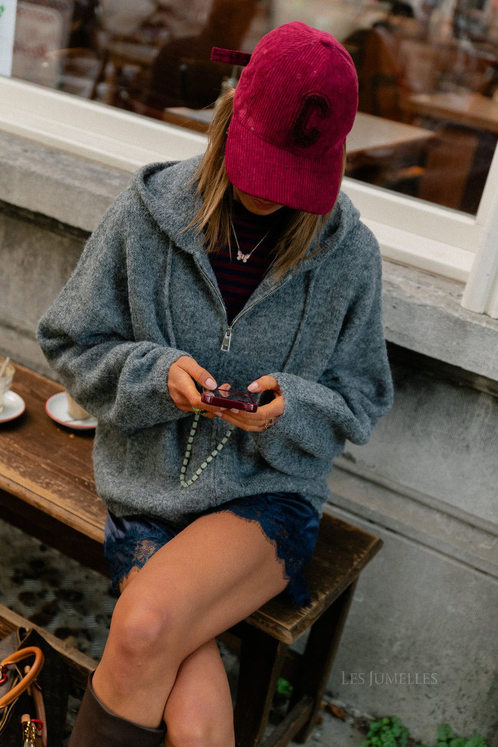 Isela cardigan dark grey melange