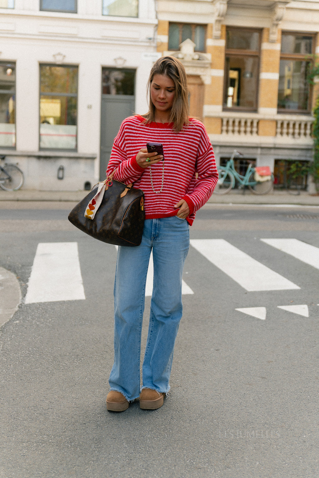 Josie striped jumper red/pink