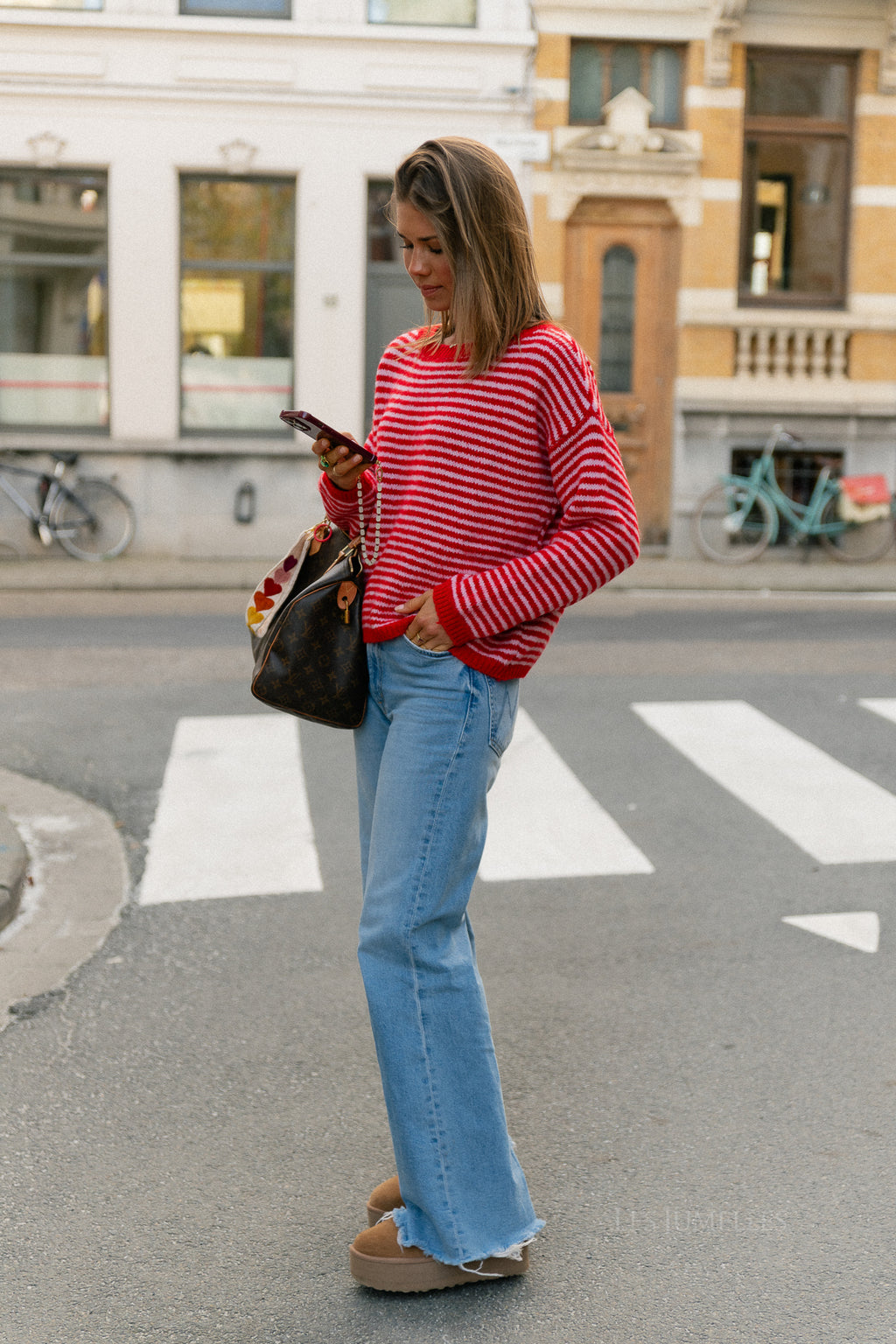 Josie striped jumper red/pink