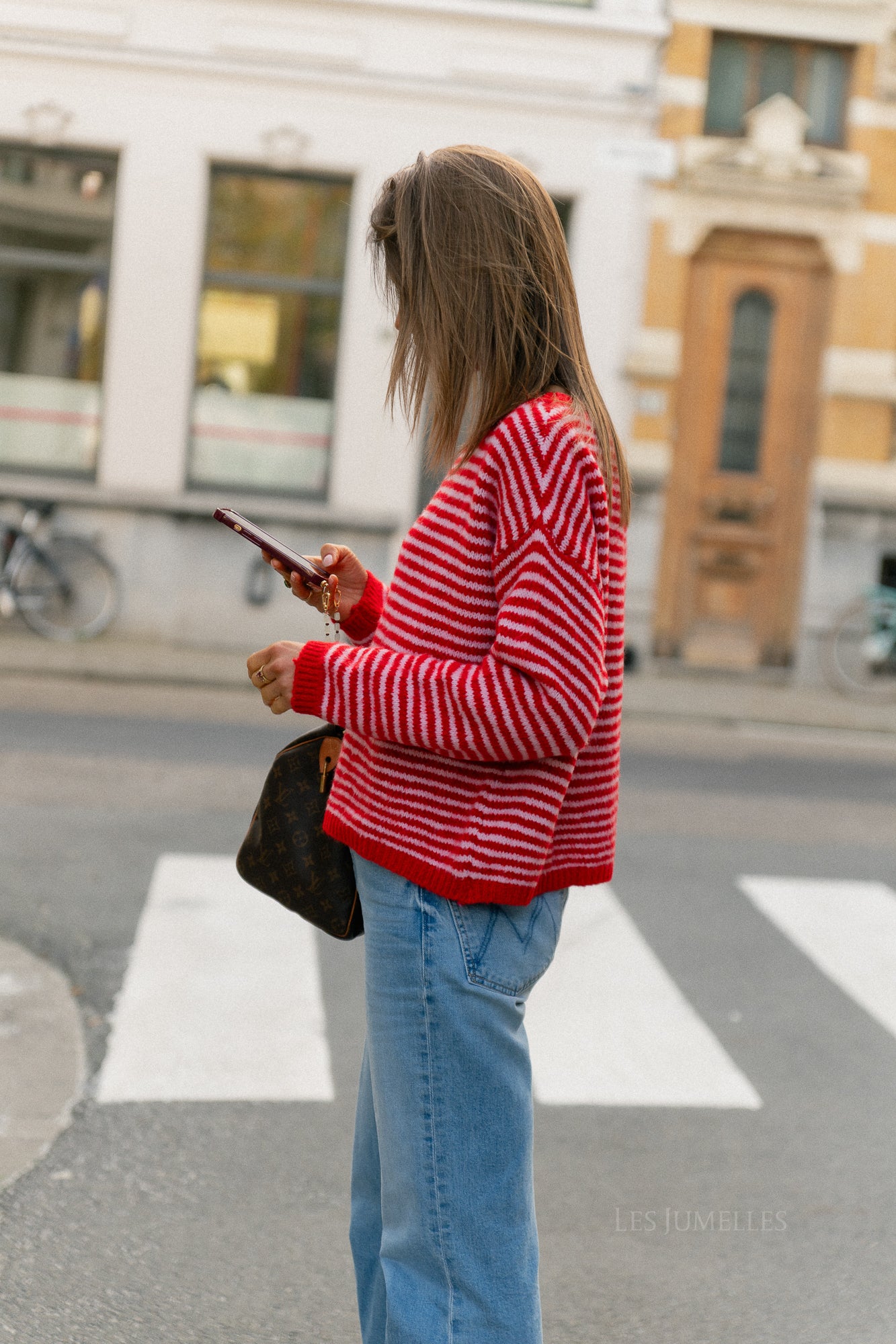 Josie striped jumper red/pink