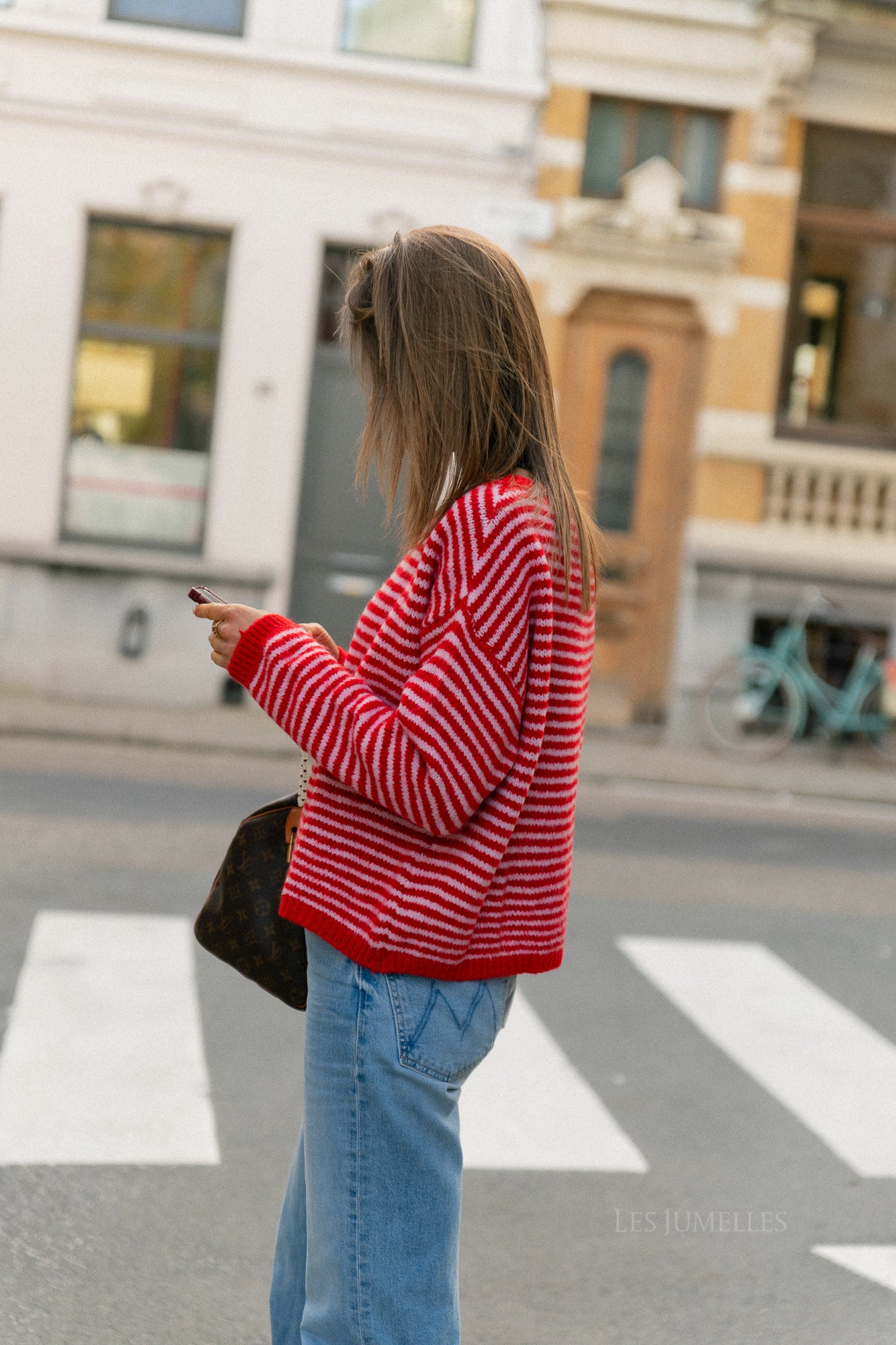Josie striped jumper red/pink