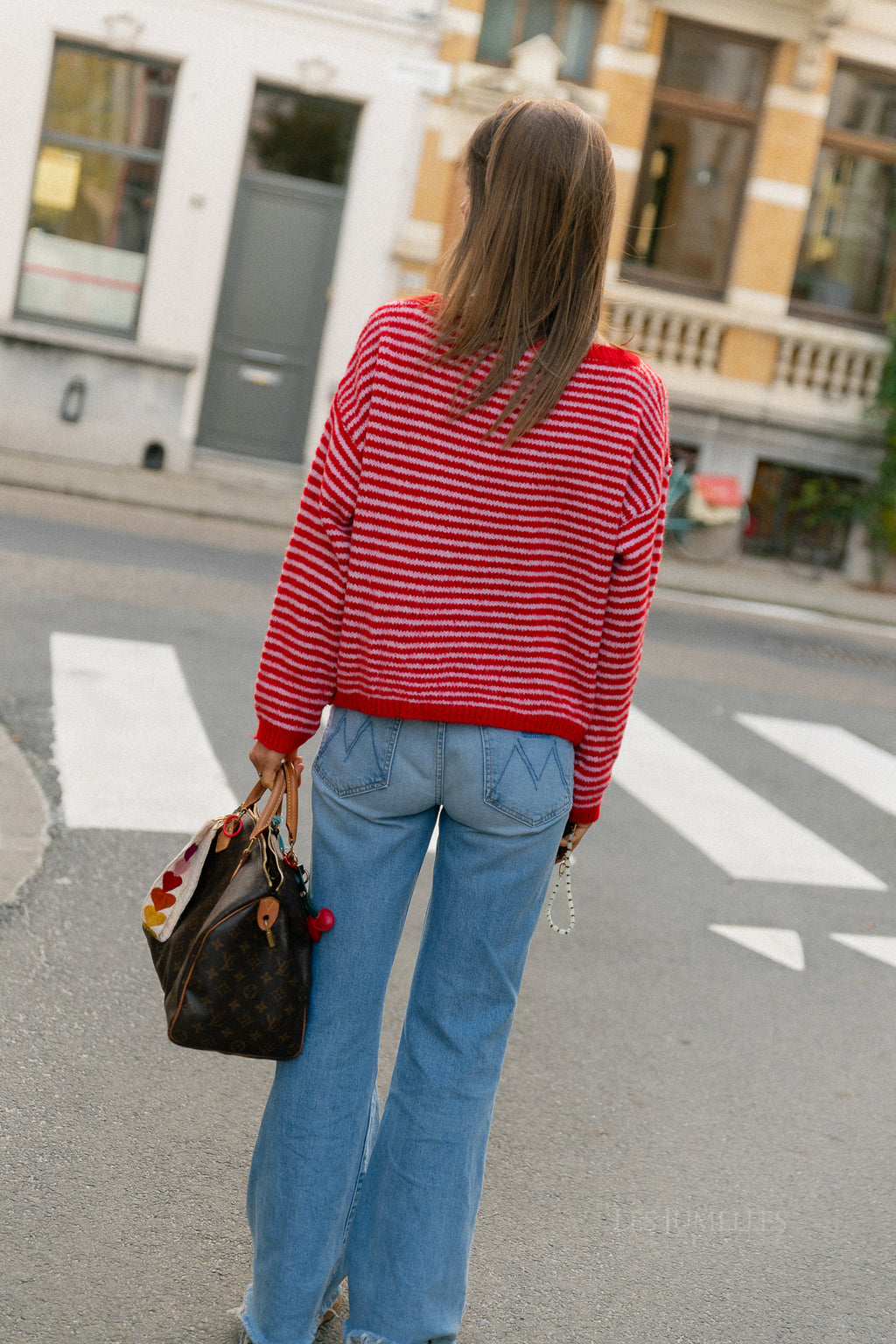 Josie striped jumper red/pink