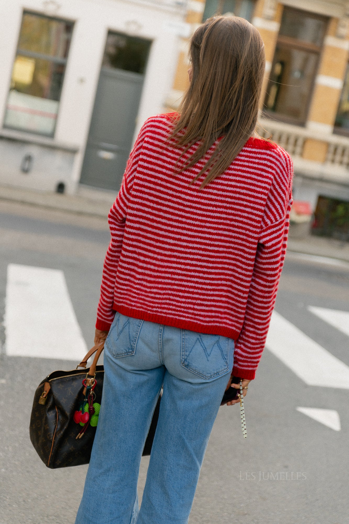 Josie striped jumper red/pink