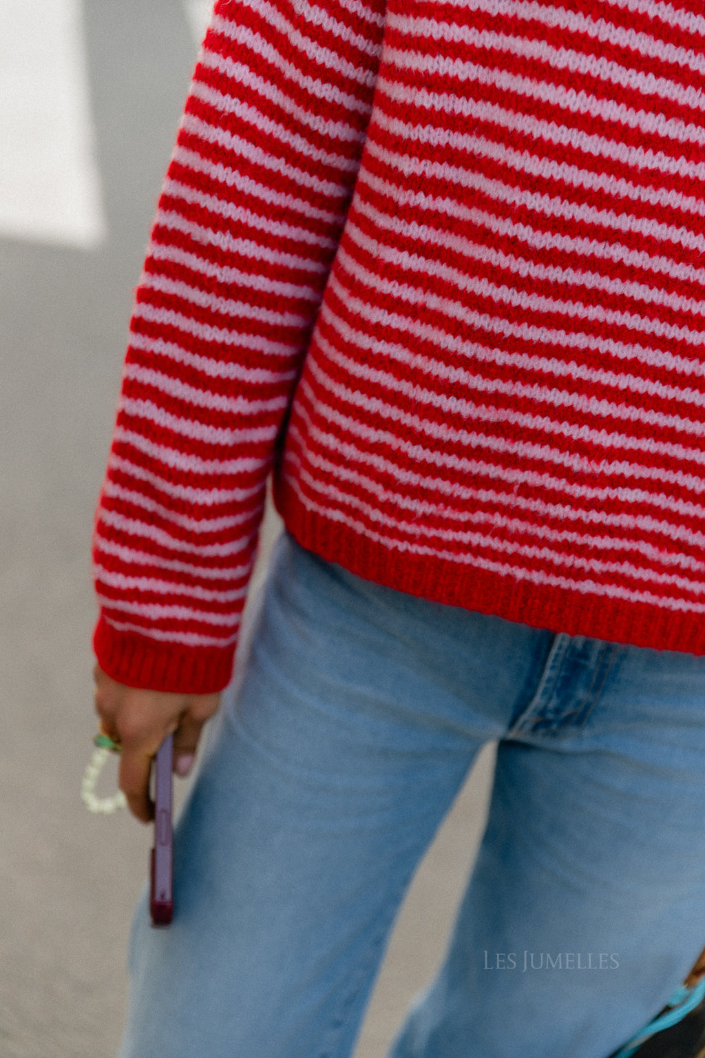 Josie striped jumper red/pink