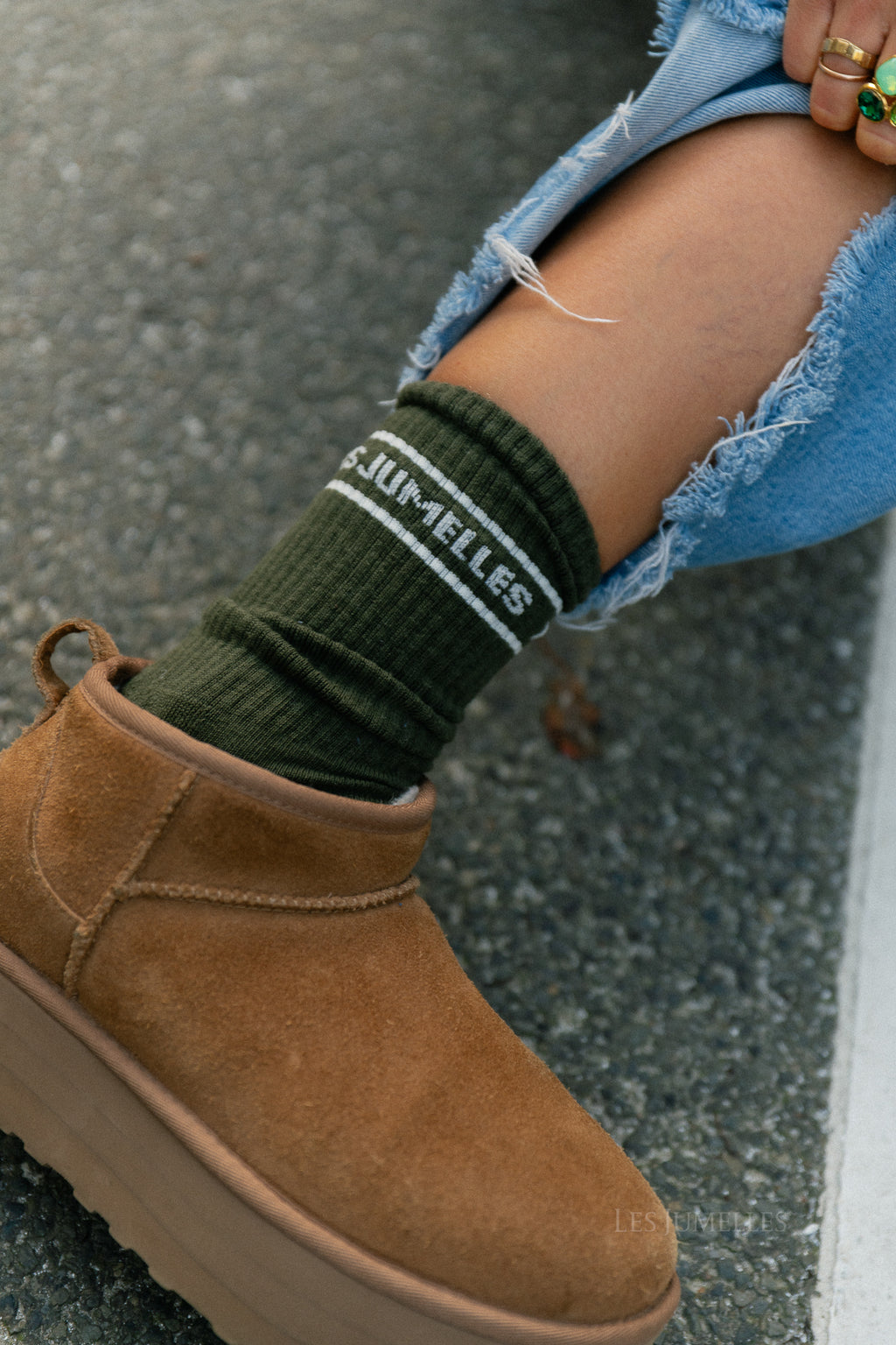 Fille à papa socks khaki/ecru