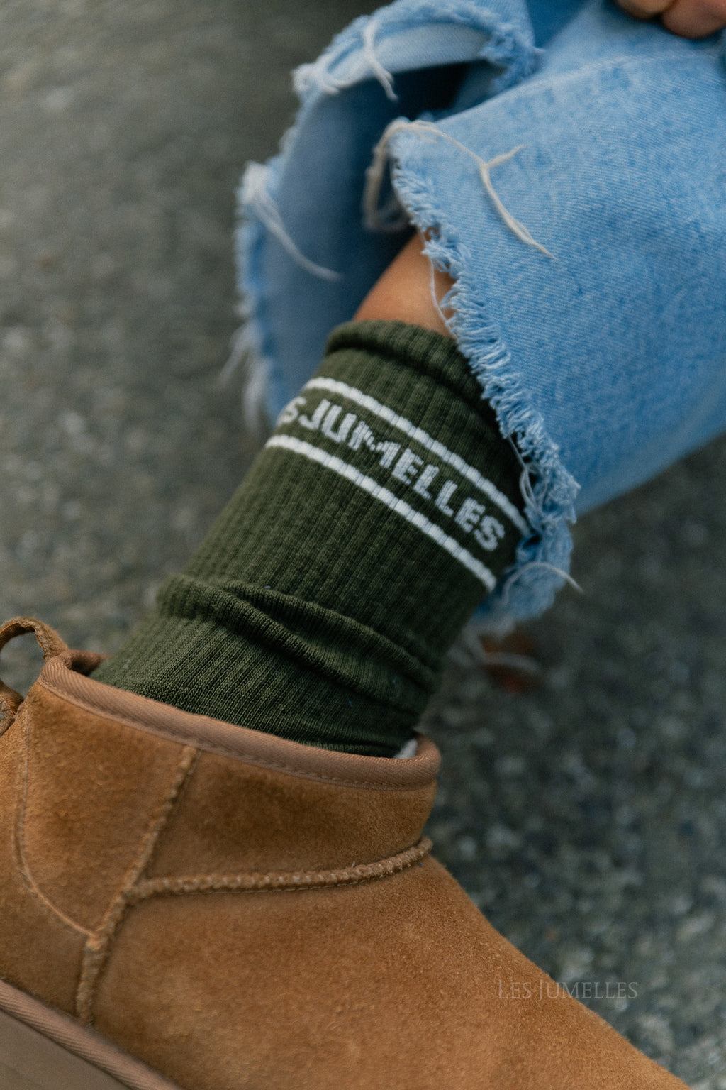 Fille à papa socks khaki/ecru