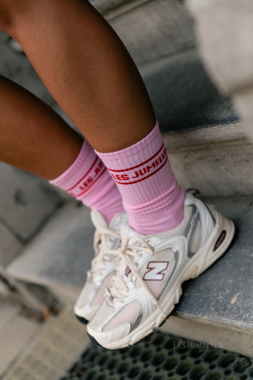 Fille à Papa Socken in Orchidee Pink/Feuriges Rot