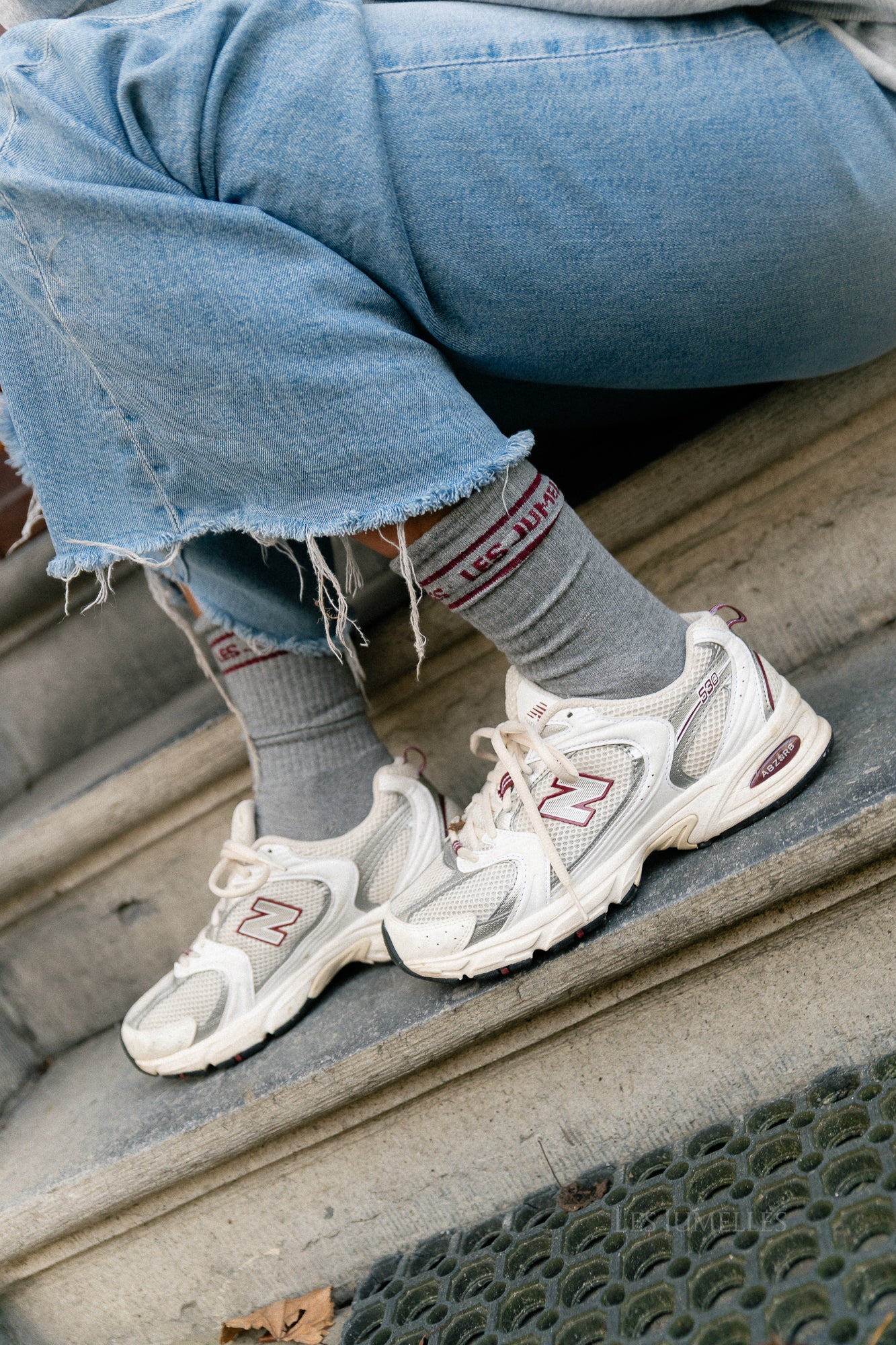 Fille à Papa Socken Grau/Pflaume