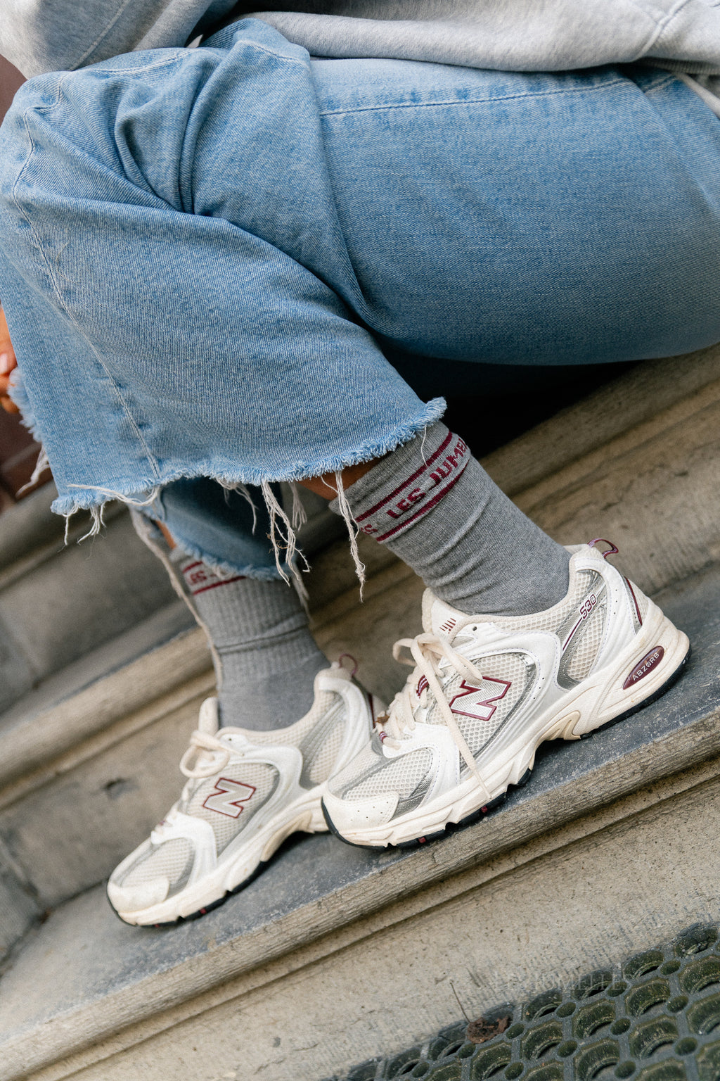 Fille à Papa Socken Grau/Pflaume