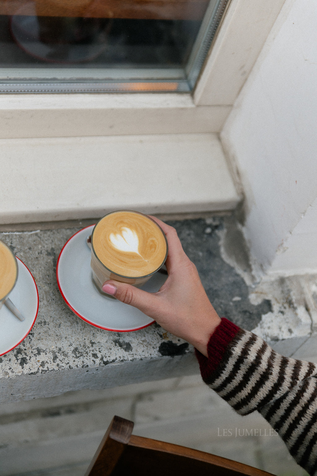 Pull rayé Josie marron/gris chiné