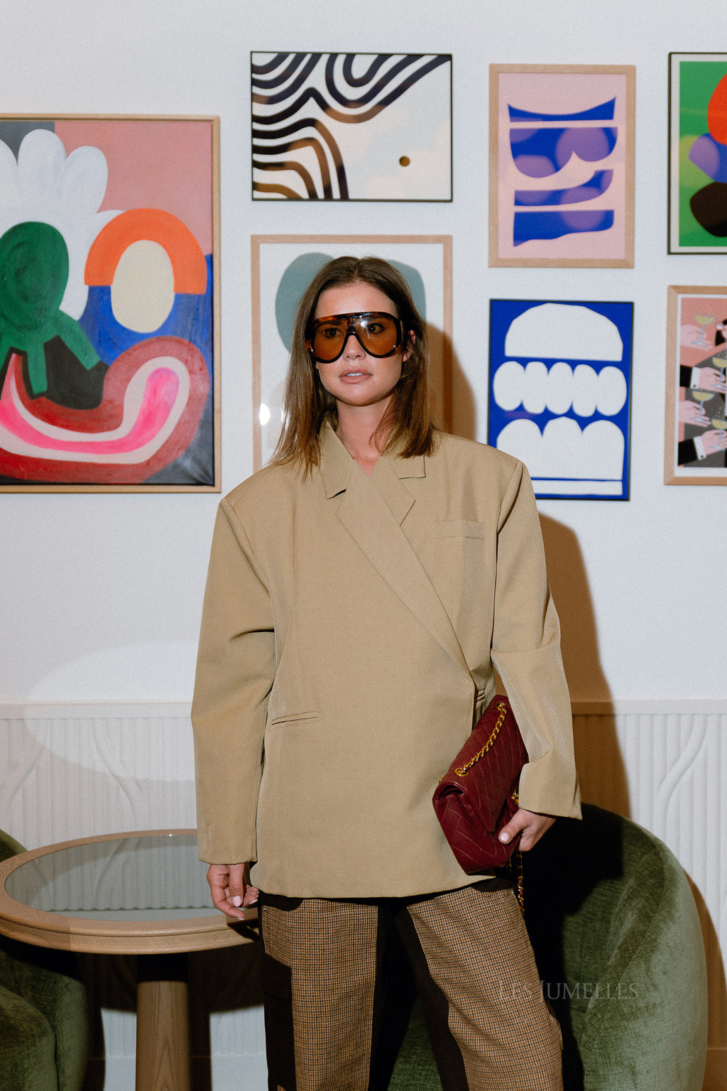 Blazer oversize Chloé beige foncé