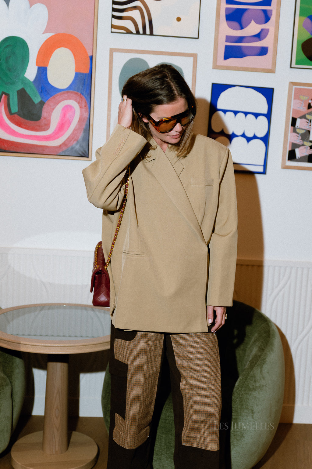 Blazer oversize Chloé beige foncé