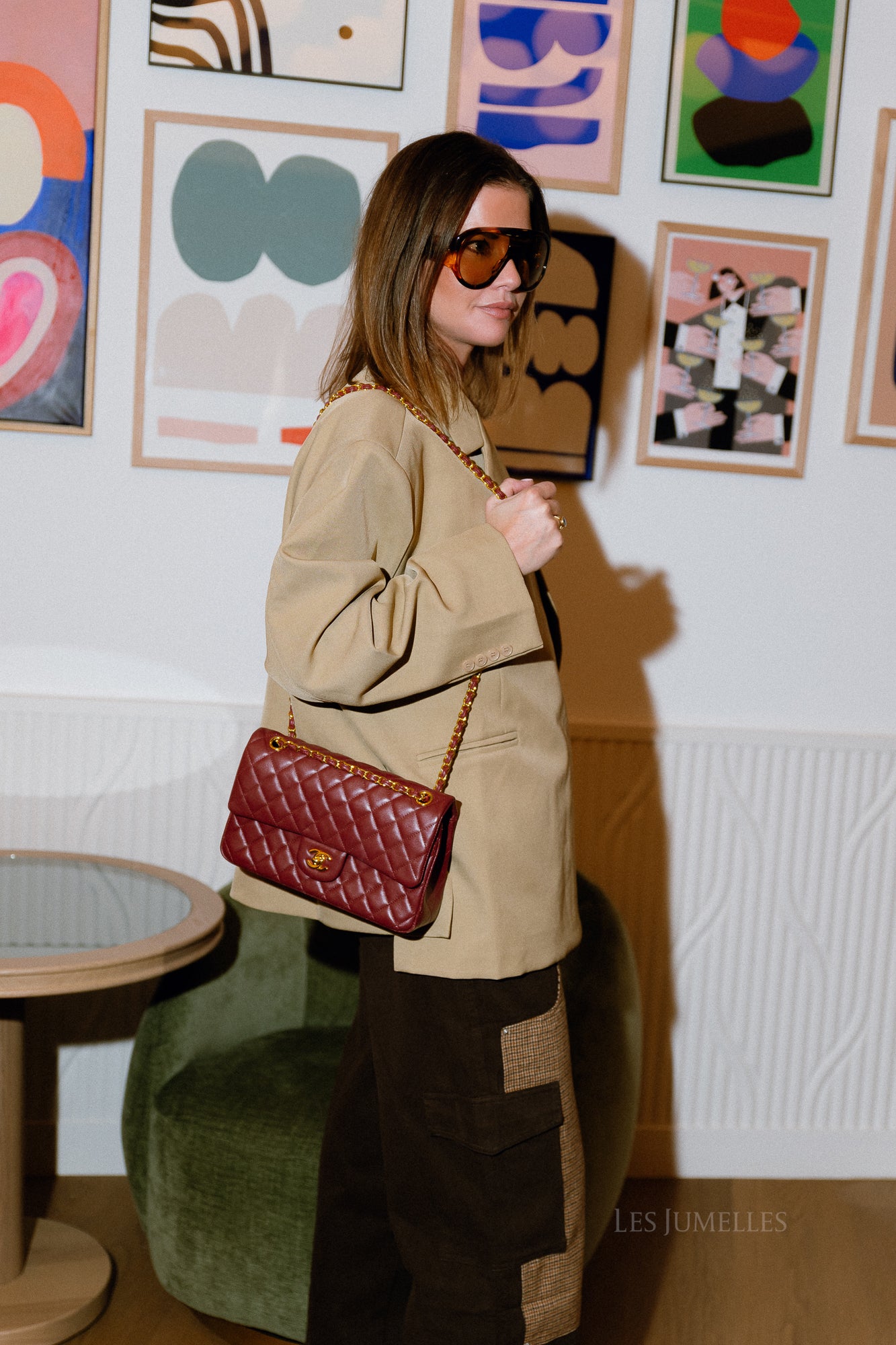 Blazer oversize Chloé beige foncé