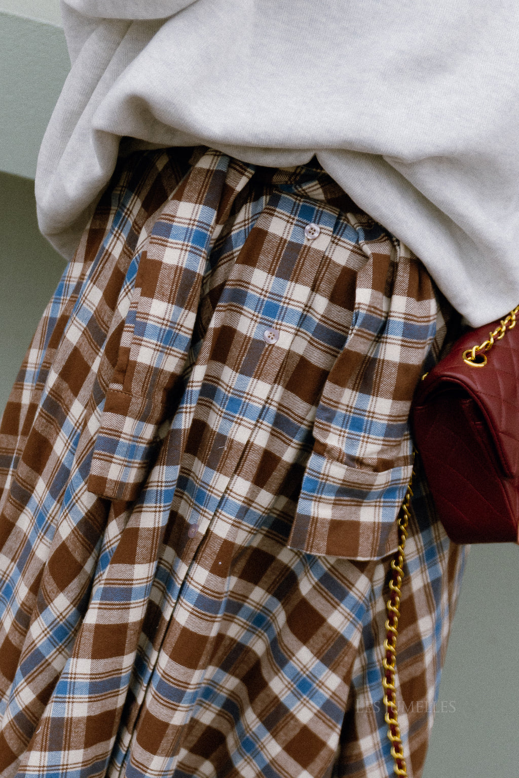 Martha checkered skirt brown/blue