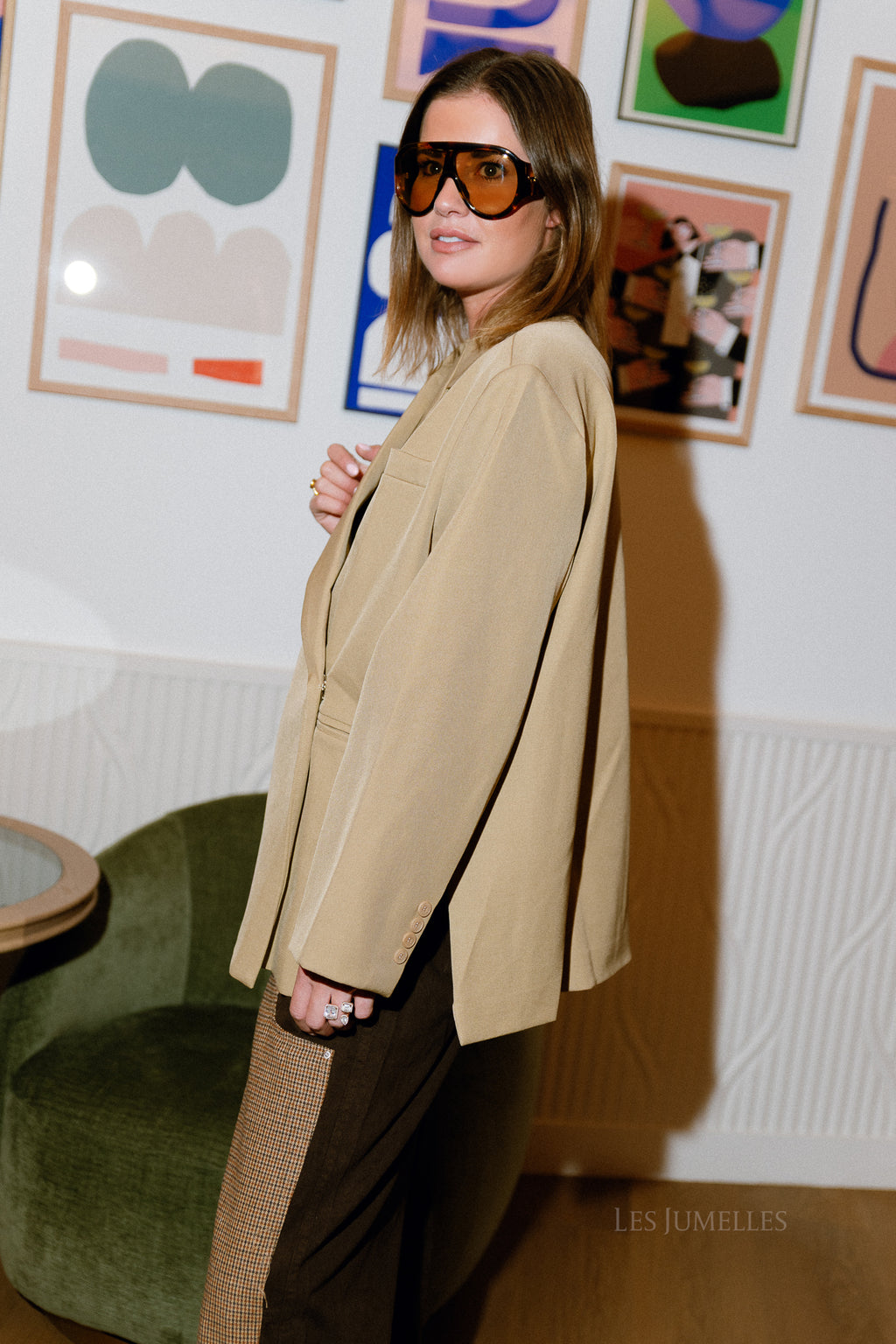 Blazer oversize Chloé beige foncé