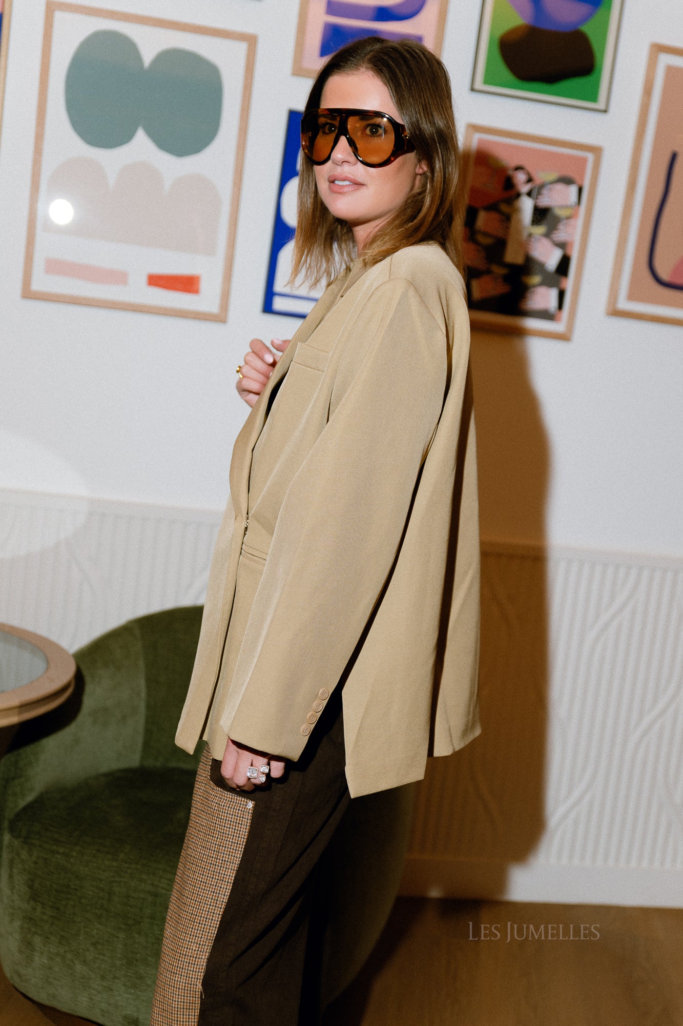 Blazer oversize Chloé beige foncé