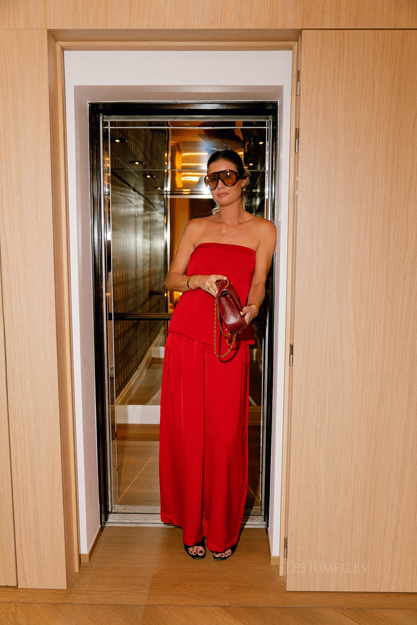 SLFLeonore HW wide pant equestrian red