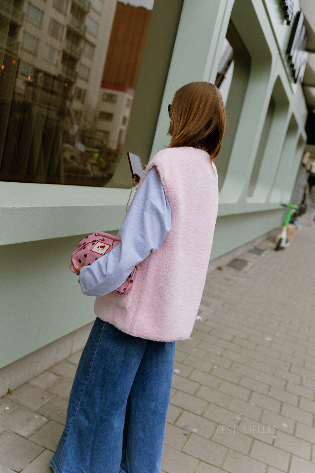 VIMelusa gilet en peluche oversize rose