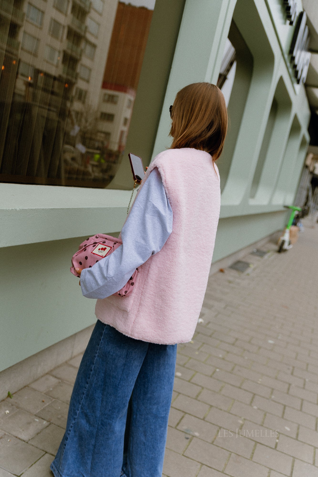 VIMelusa gilet en peluche oversize rose