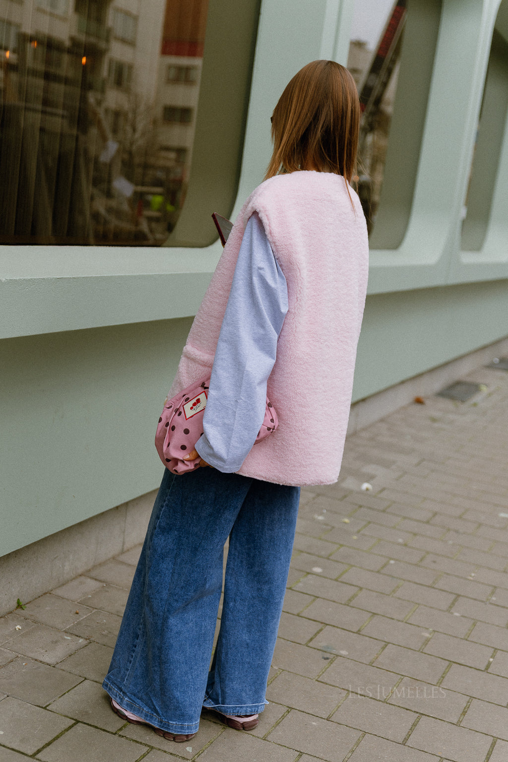 VIMelusa gilet en peluche oversize rose