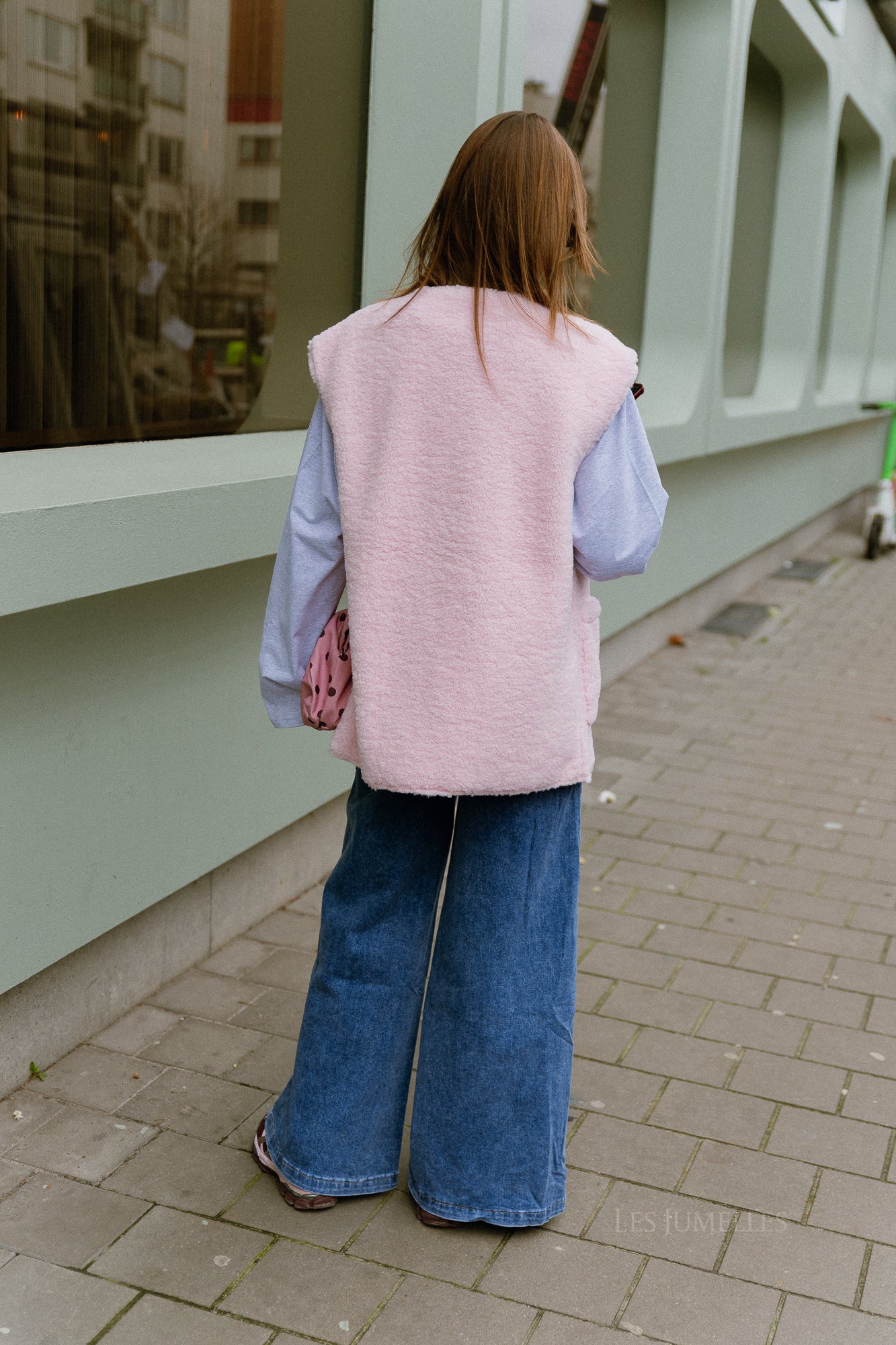 VIMelusa gilet en peluche oversize rose