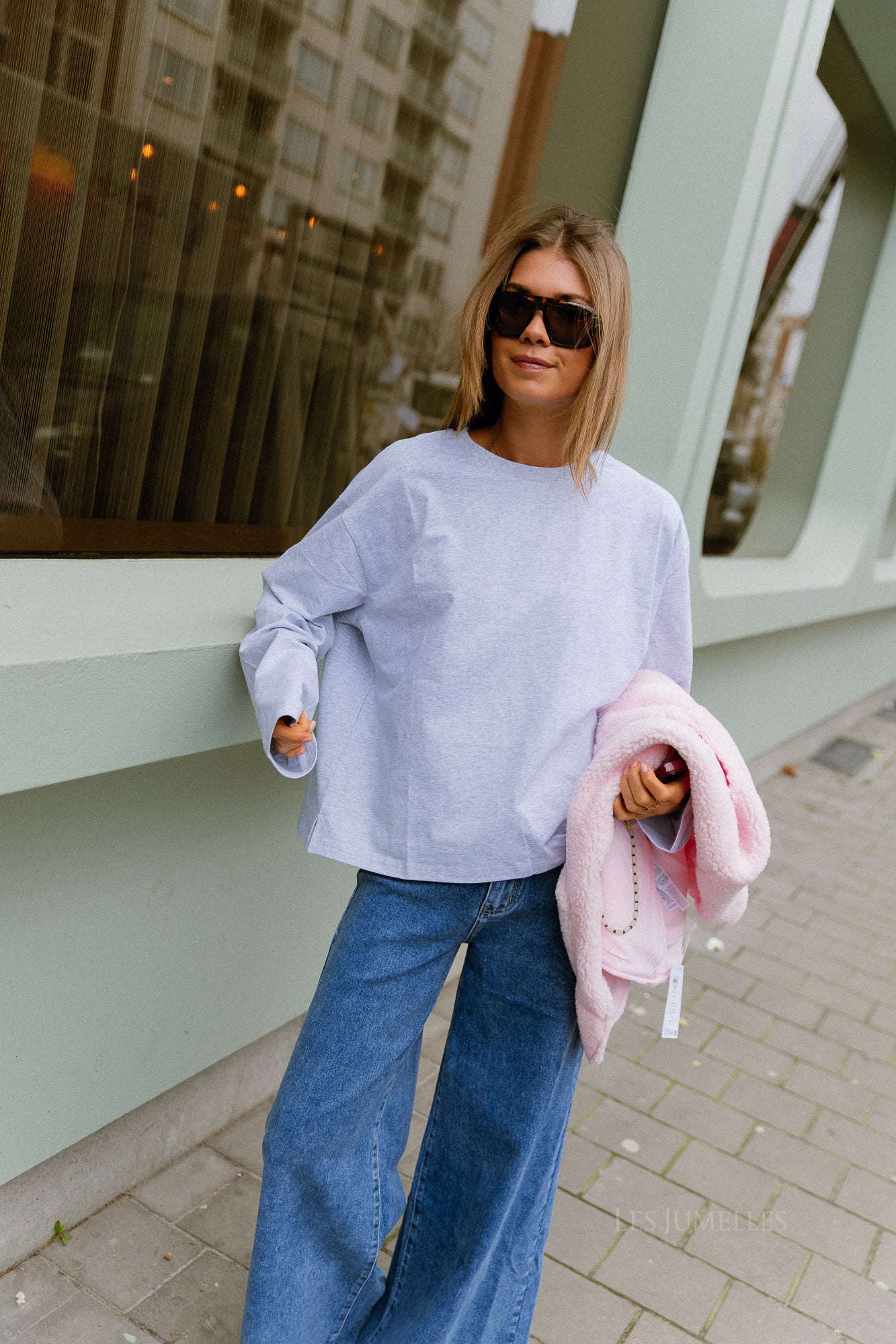 Gloria longsleeve lichtgrijs