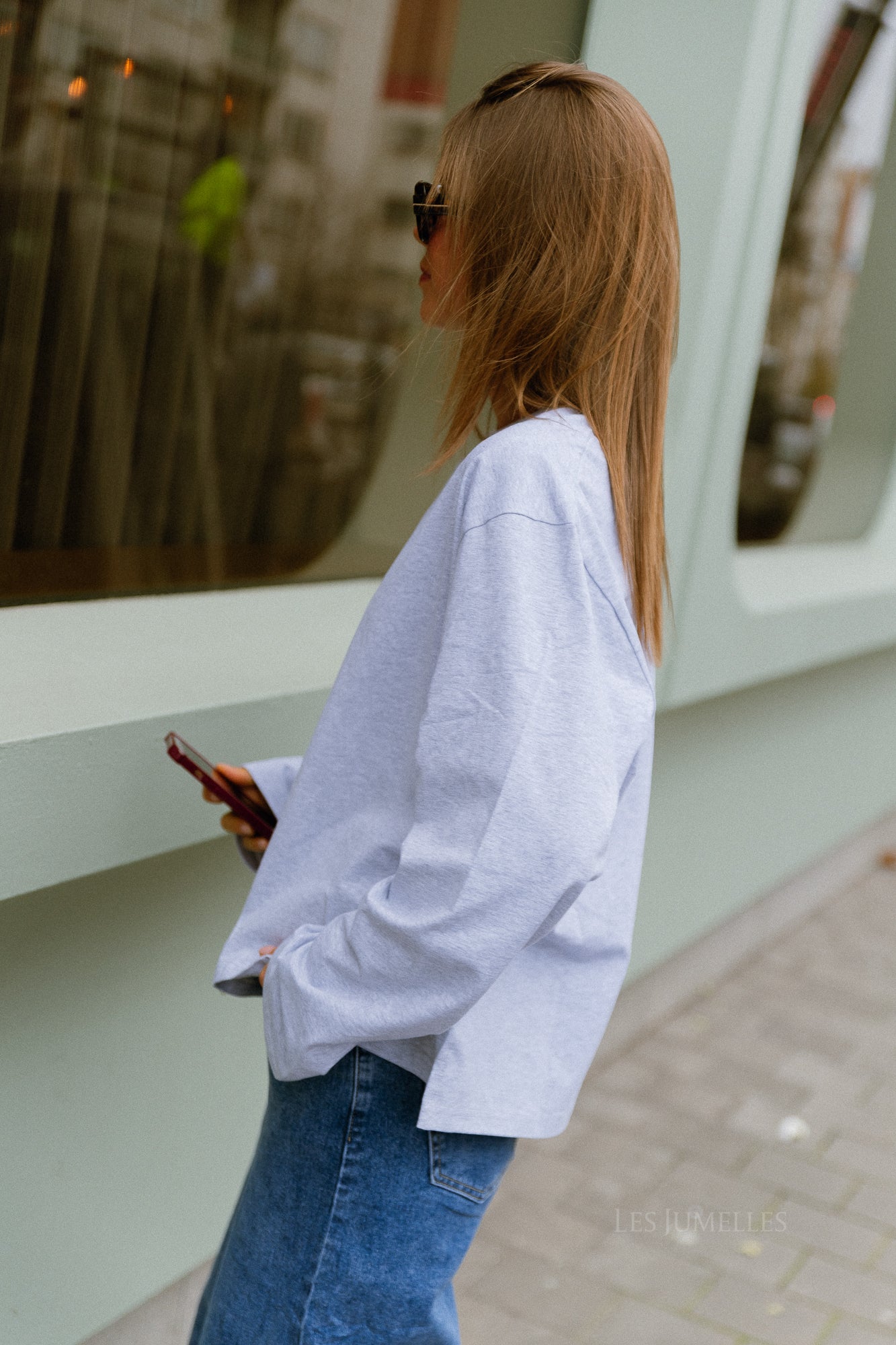 Gloria longsleeve lichtgrijs