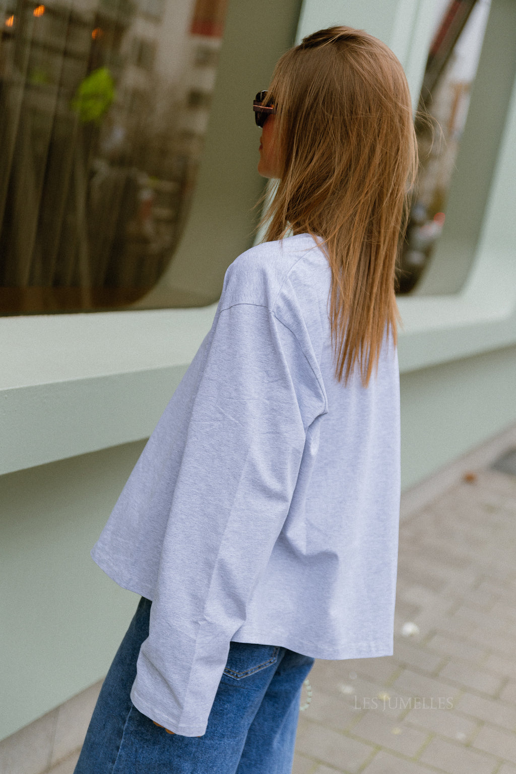 Gloria longsleeve lichtgrijs