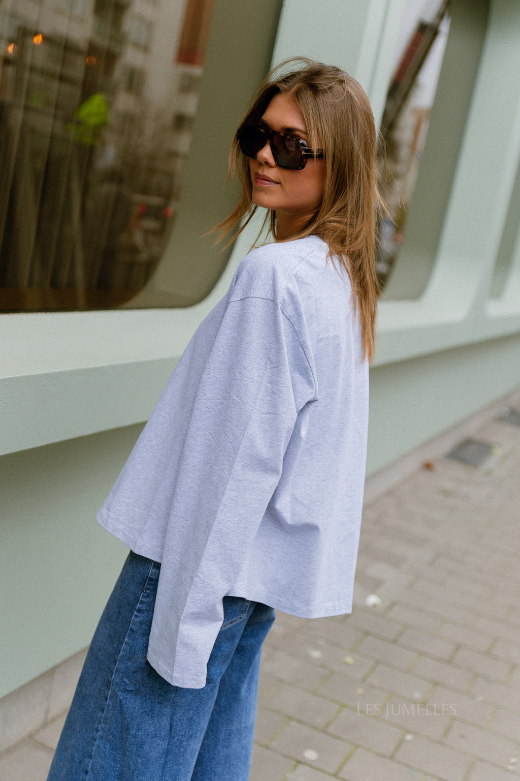 Gloria longsleeve lichtgrijs