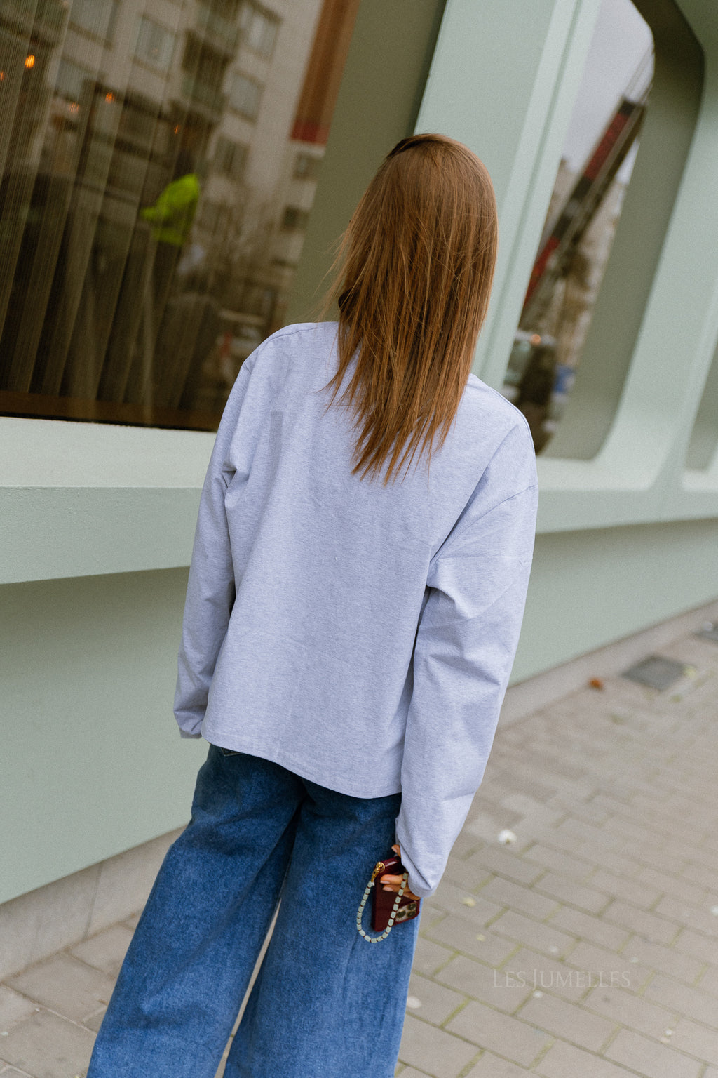 Gloria longsleeve lichtgrijs