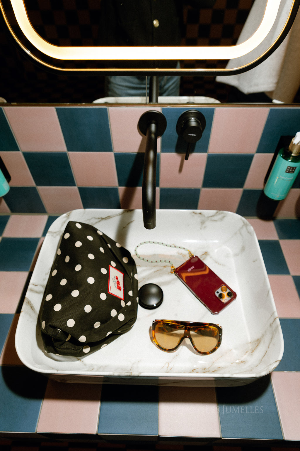 Sac Bonita en toile à pois noire