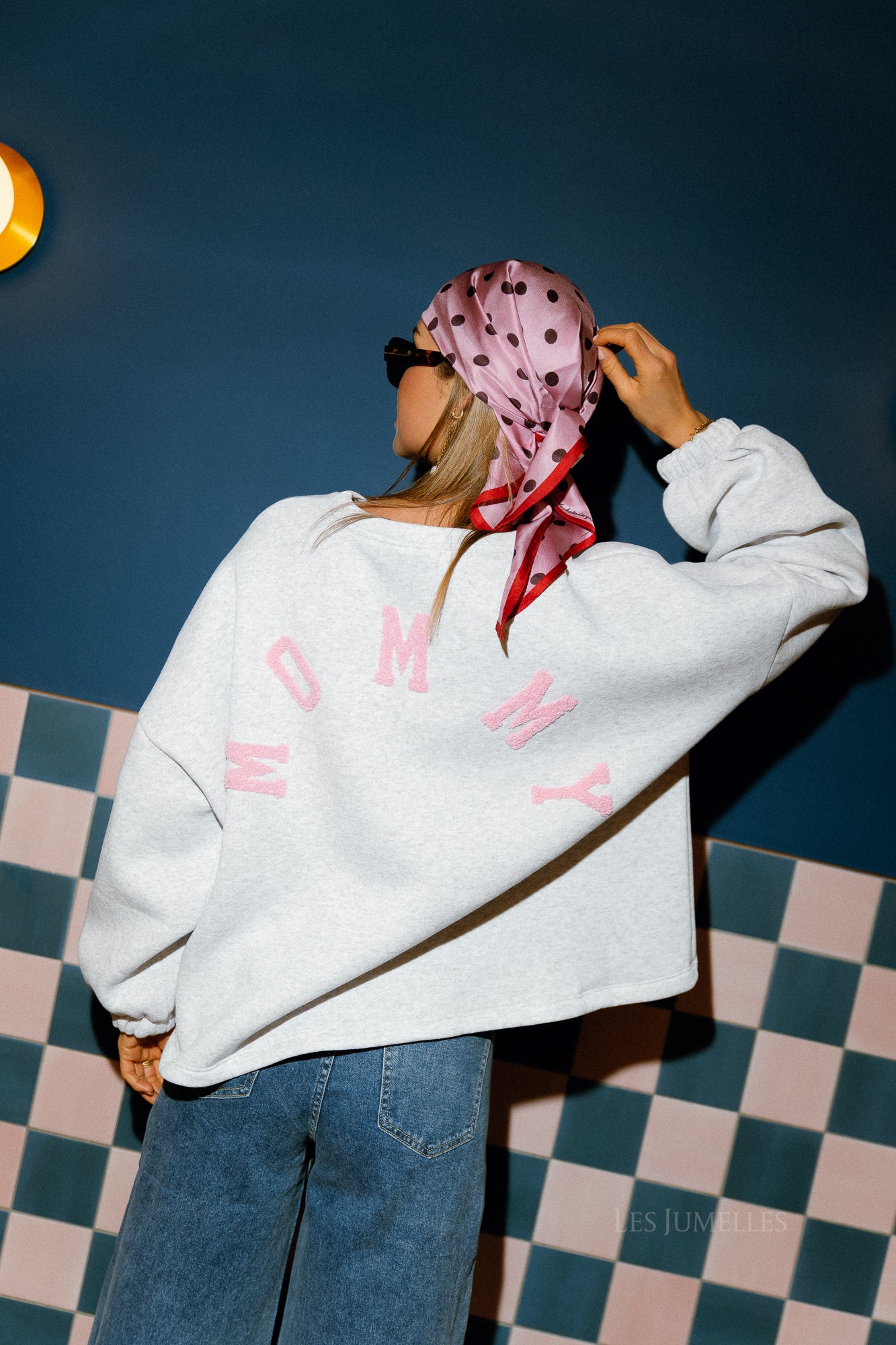 Pull 'Mommy' ORIGINAL rose/gris clair