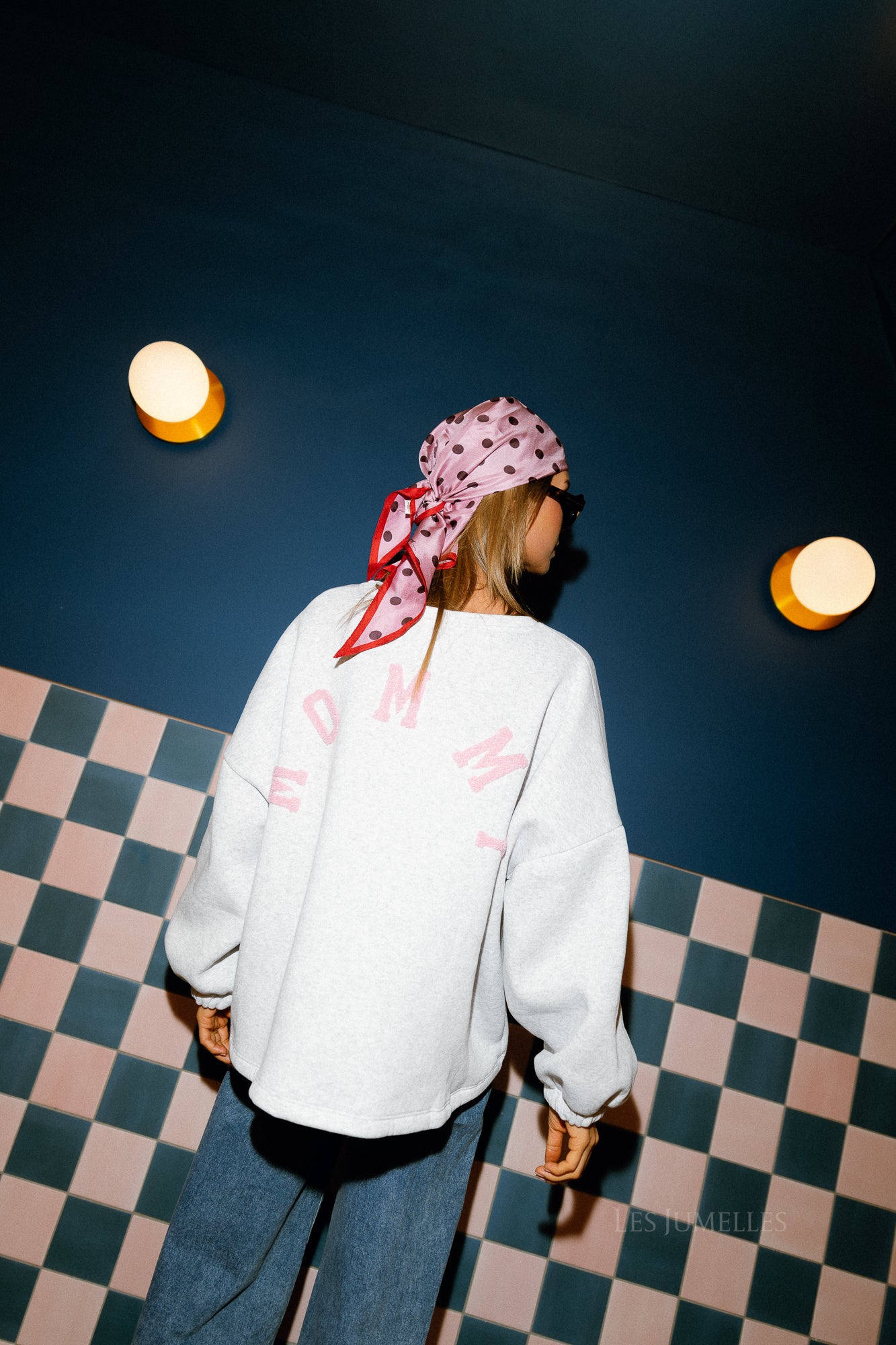 Pull 'Mommy' ORIGINAL rose/gris clair