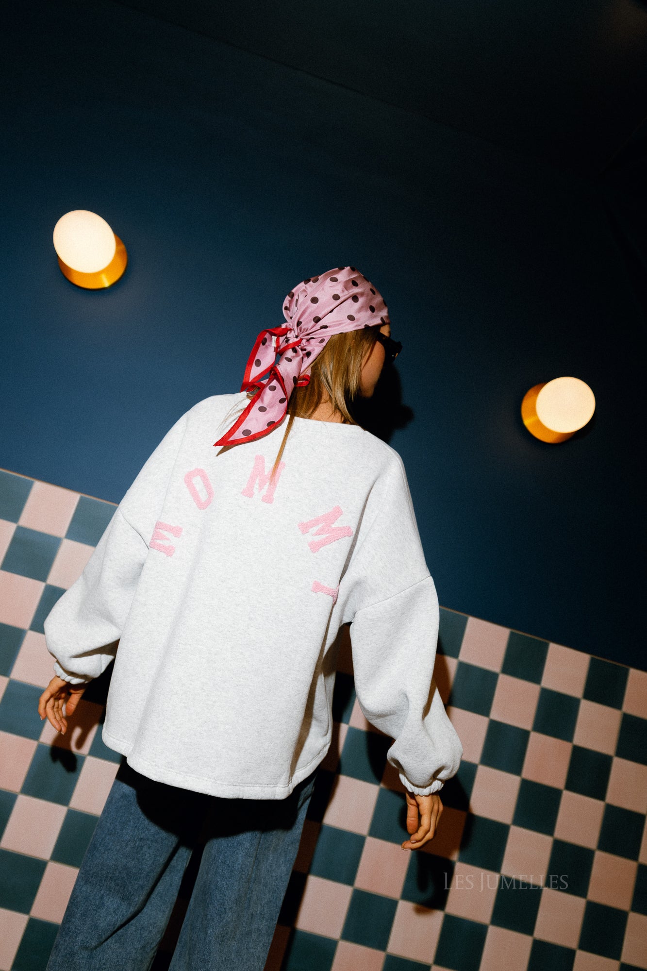 Pull 'Mommy' ORIGINAL rose/gris clair