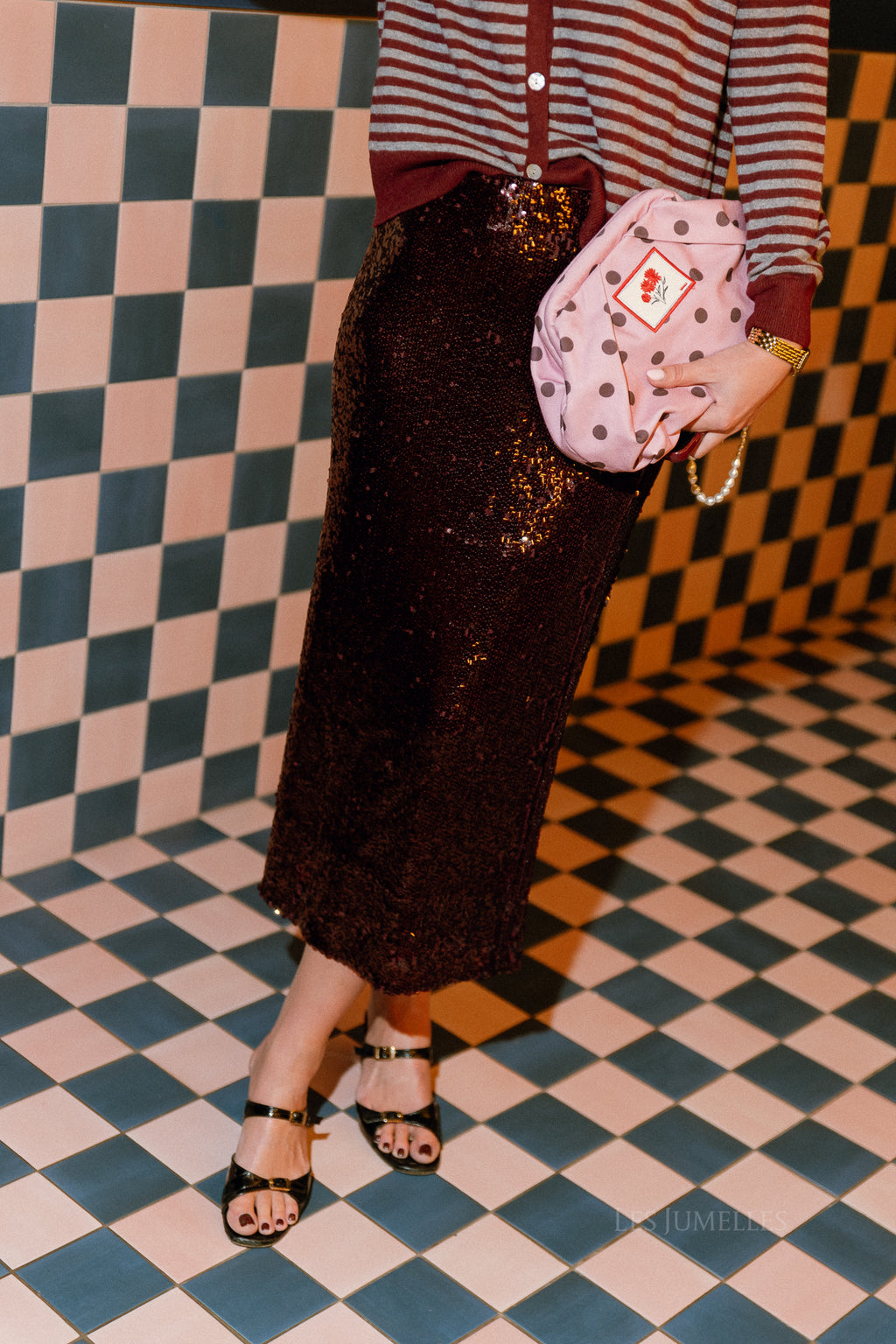 YASRoyalina HMW Pailletten-Knöchelrock in Port Royale