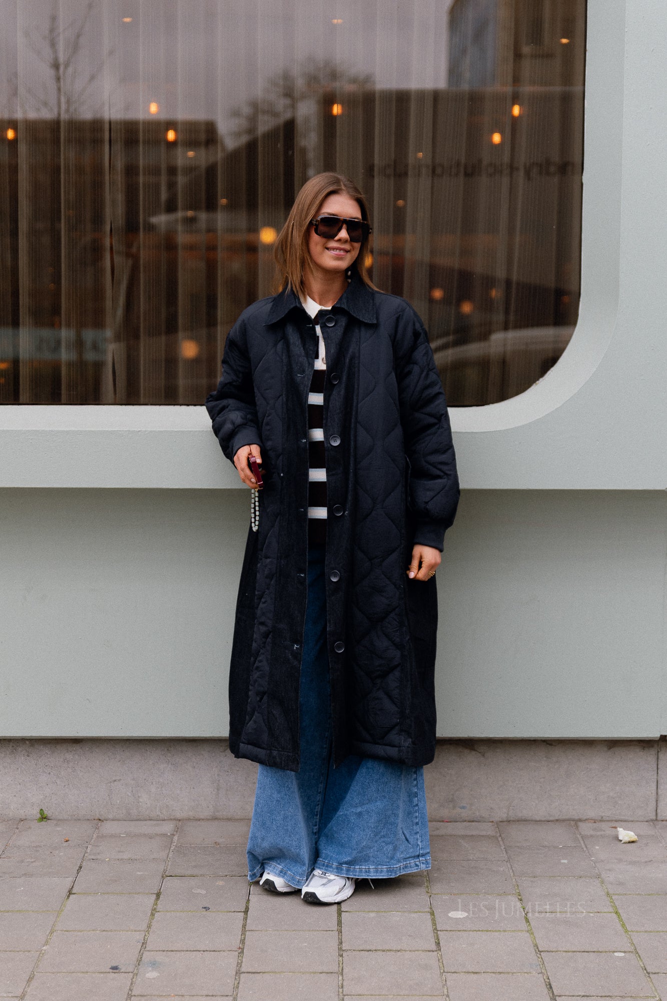 Coco gesteppter Mantel Navy/Denim