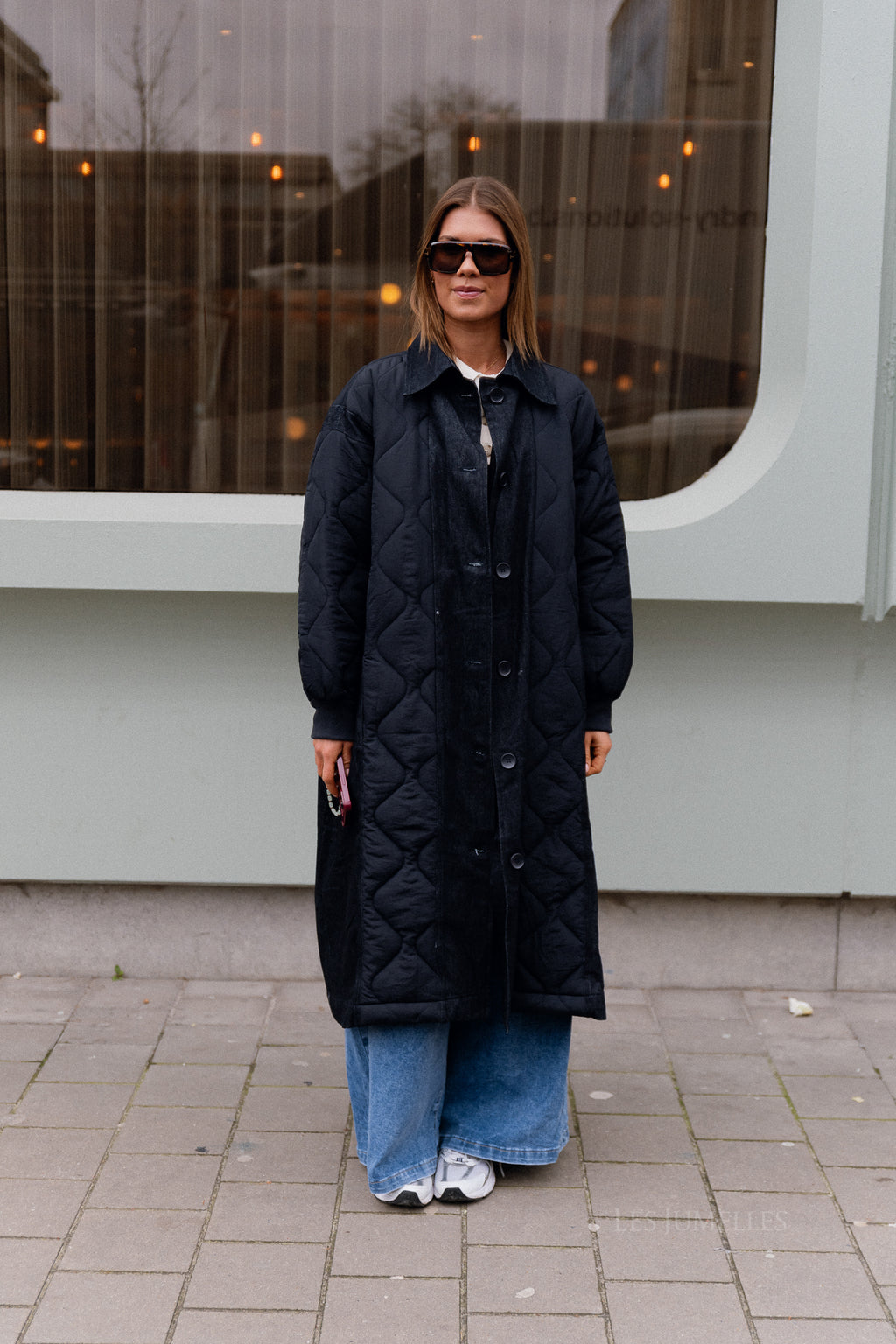 Coco gesteppter Mantel Navy/Denim