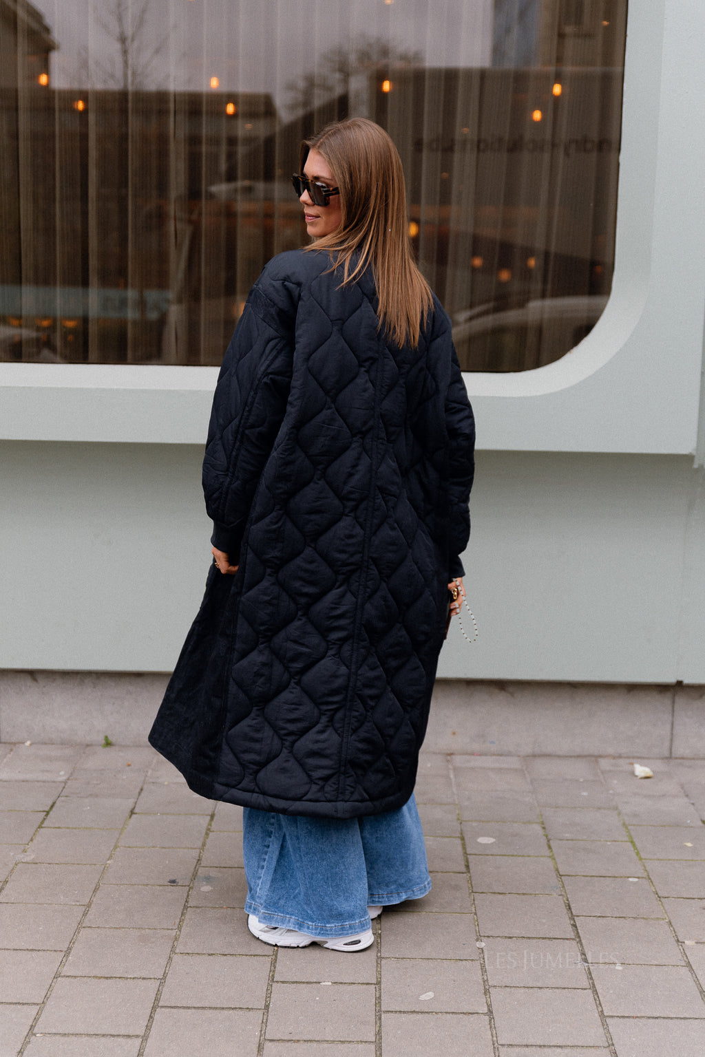 Coco gesteppter Mantel Navy/Denim