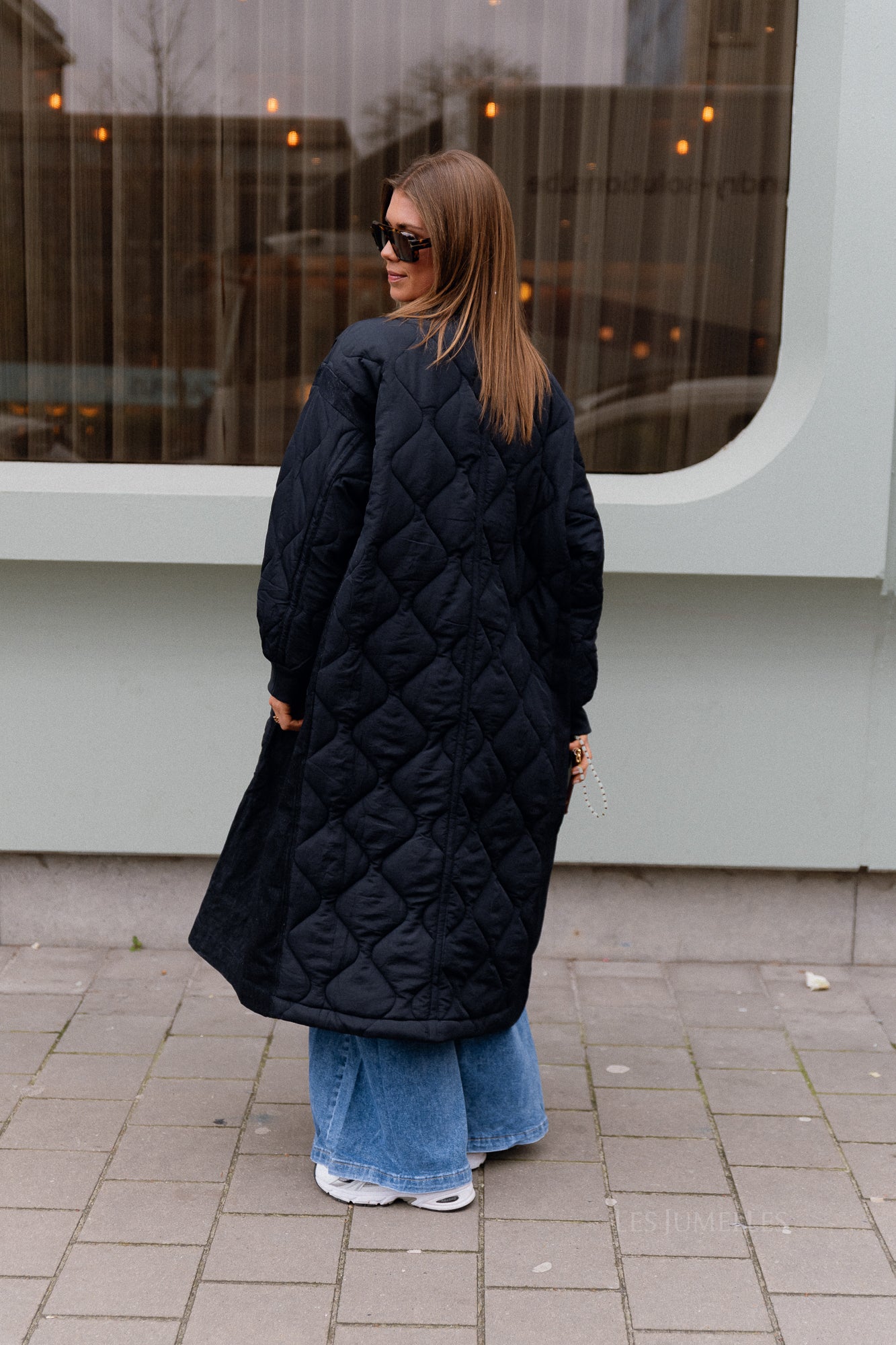 Coco gesteppter Mantel Navy/Denim