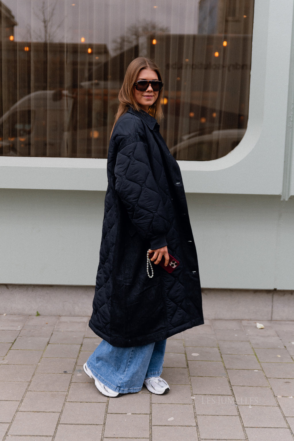 Coco gesteppter Mantel Navy/Denim