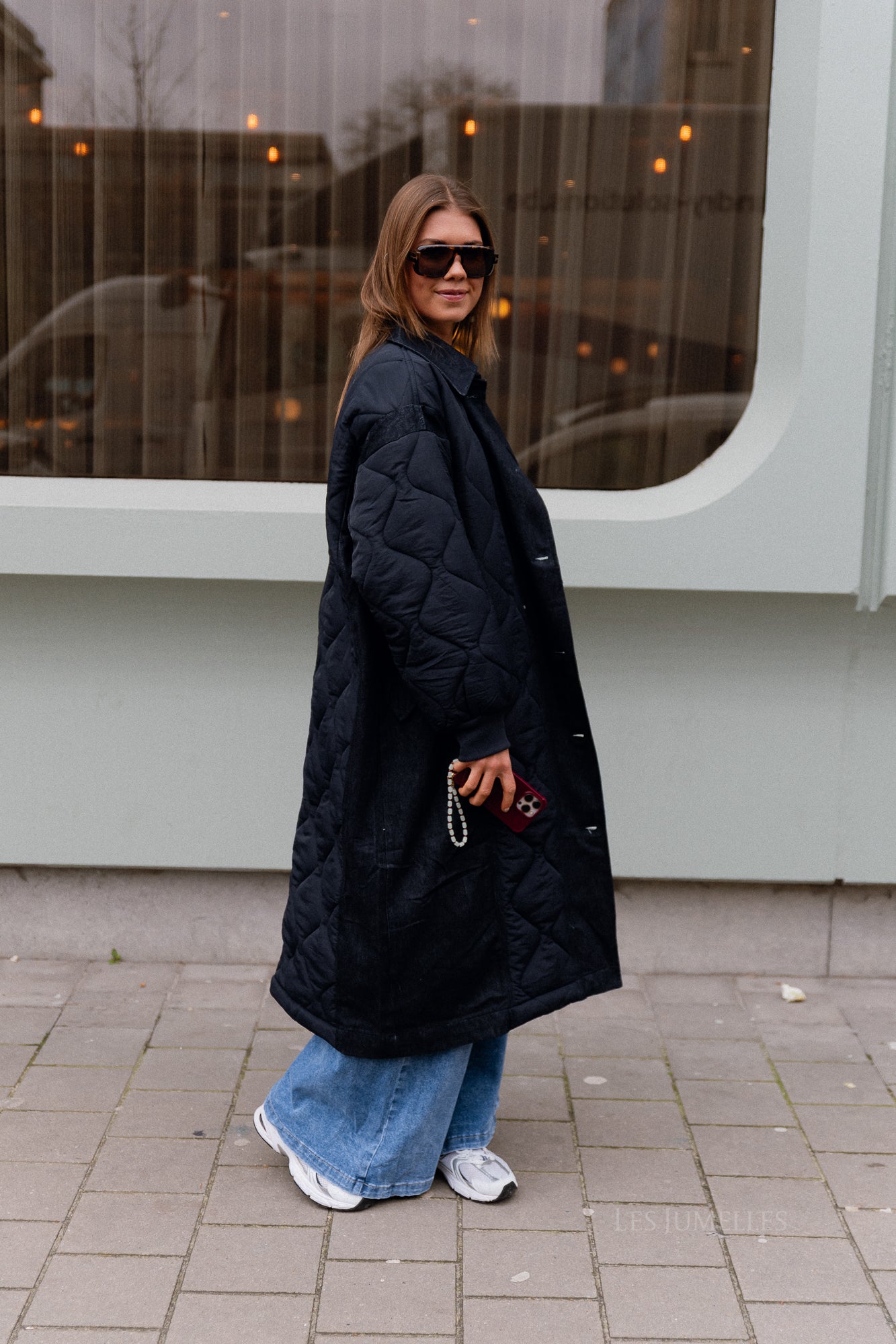 Coco gesteppter Mantel Navy/Denim