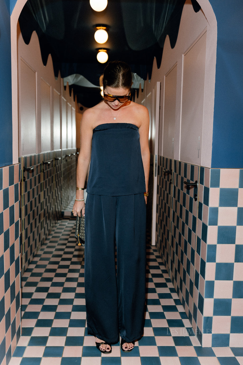 SLFLeonore HW wijde broek dark sapphire