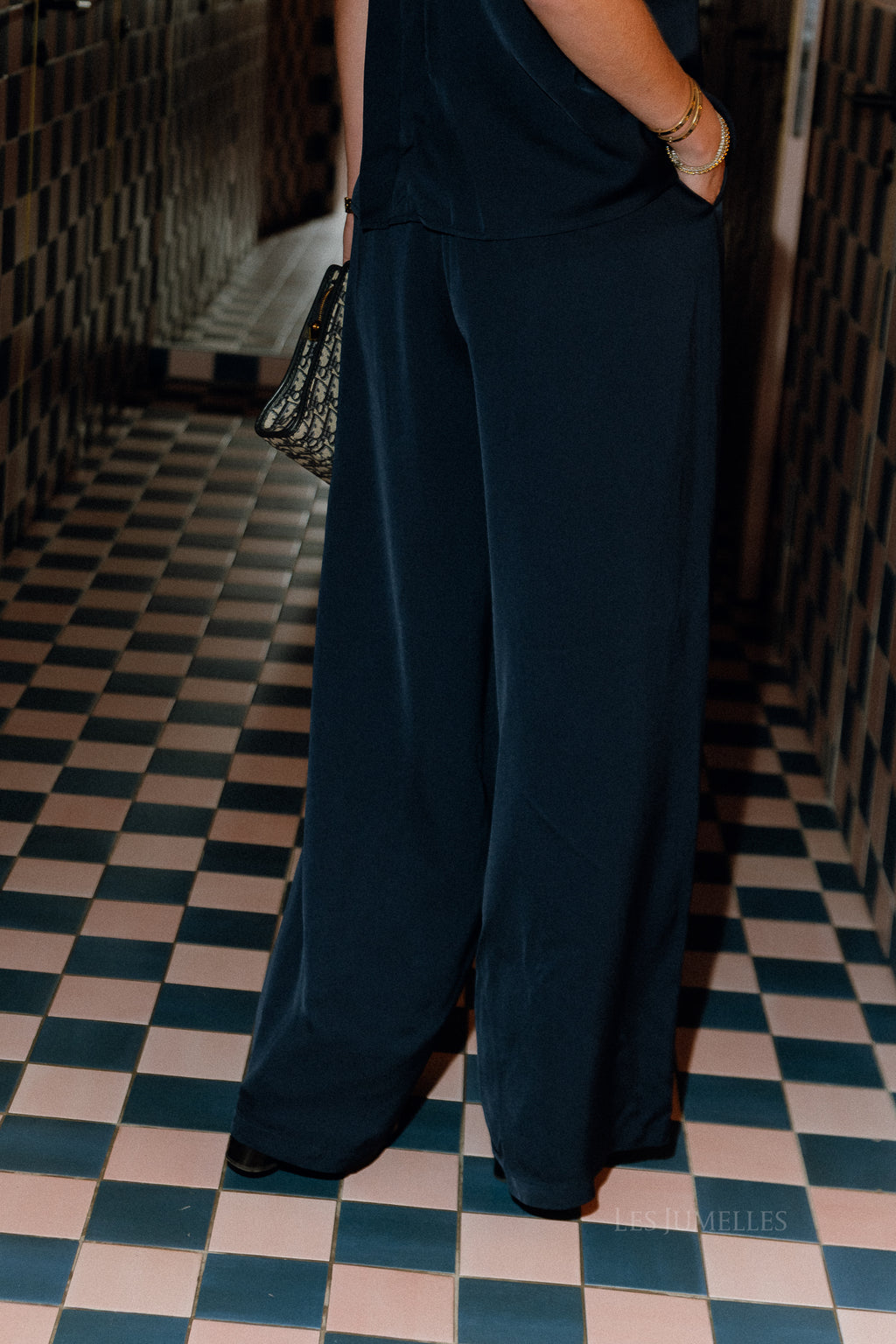 SLFLeonore HW wijde broek dark sapphire