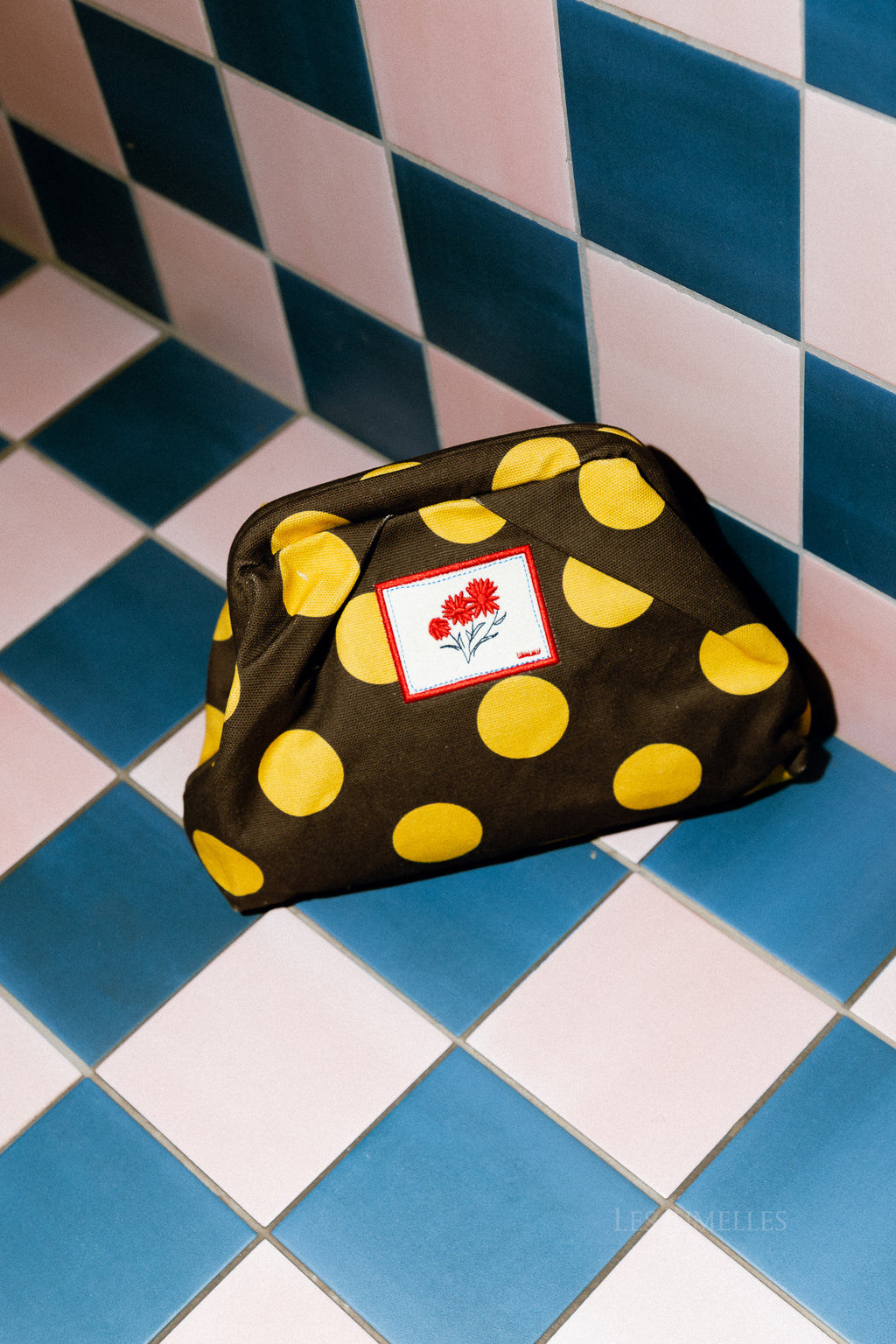 Sac Bonita maxi en toile à pois marron chocolat chaud