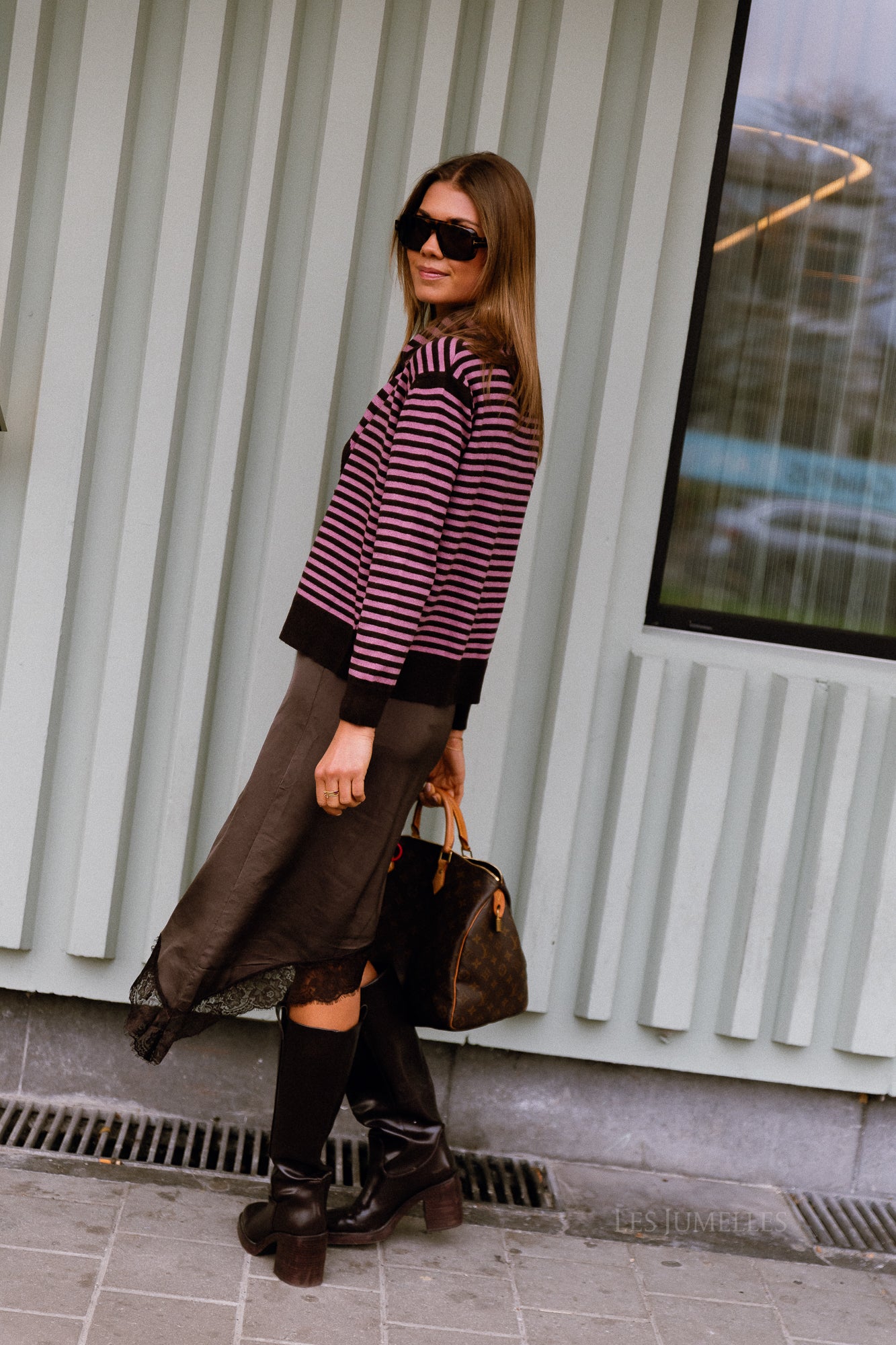 Scottie lace skirt chocolate brown