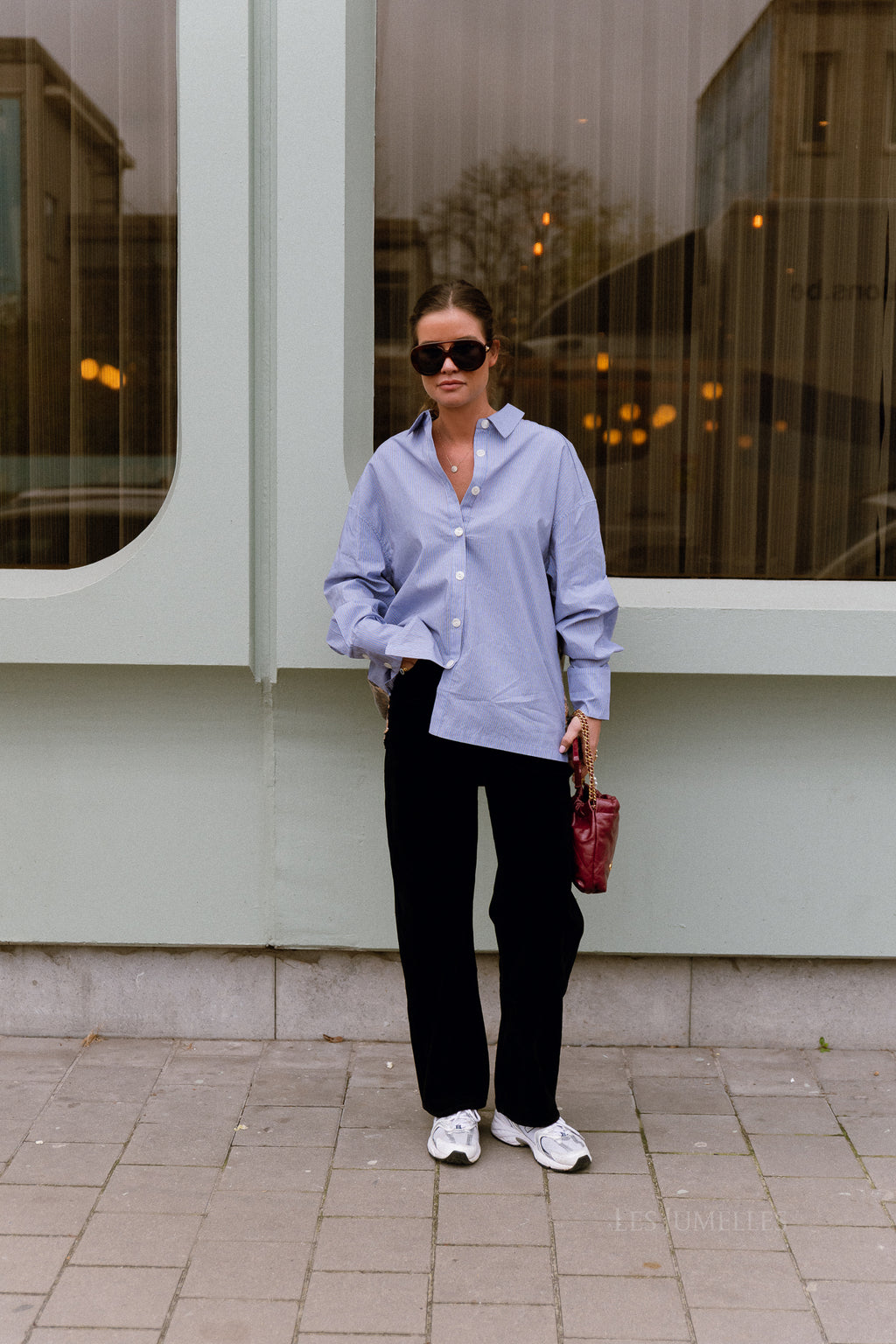 Theodora Samt-Denim-Hose Schwarz